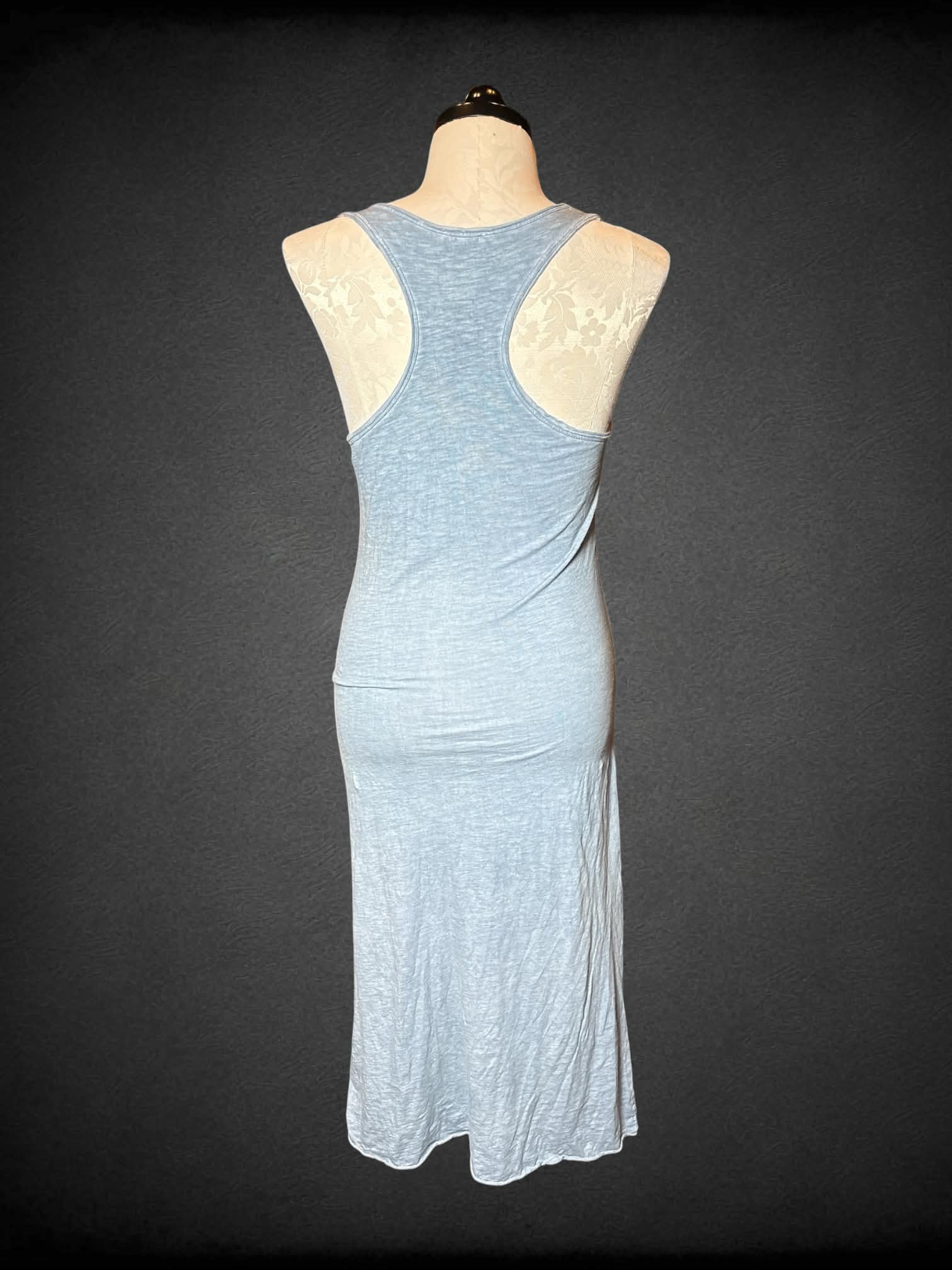 0X April Vintage light blue maxi dress with eye graphic on front