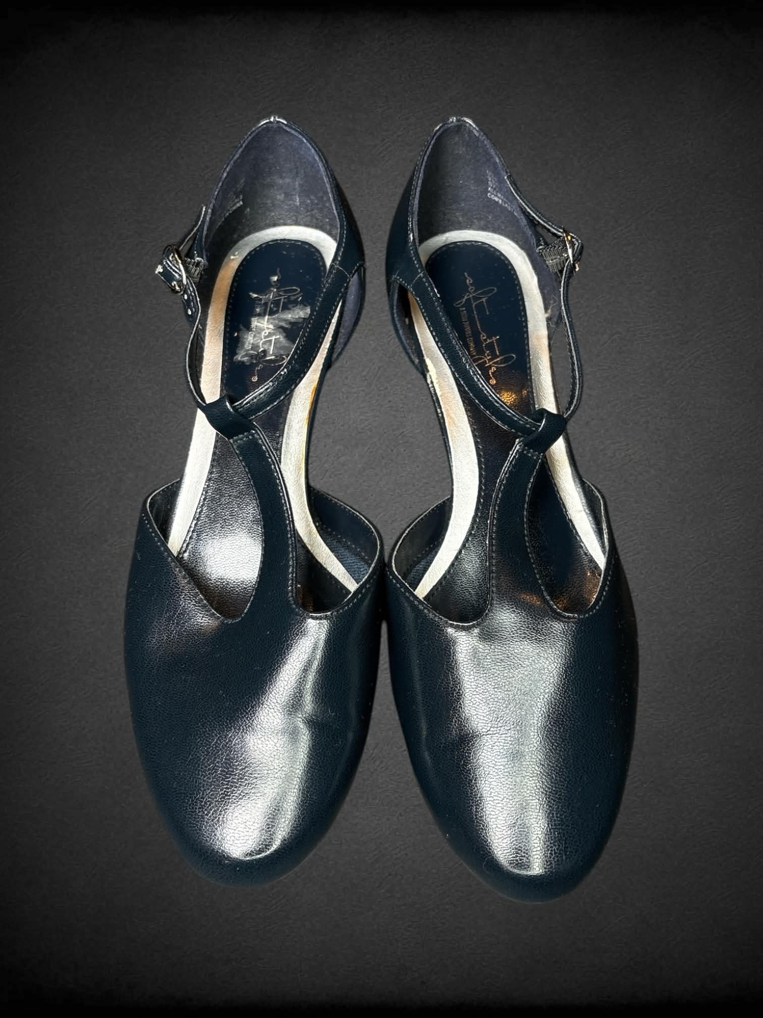 Size 9.6 Soft Style blue leather heels