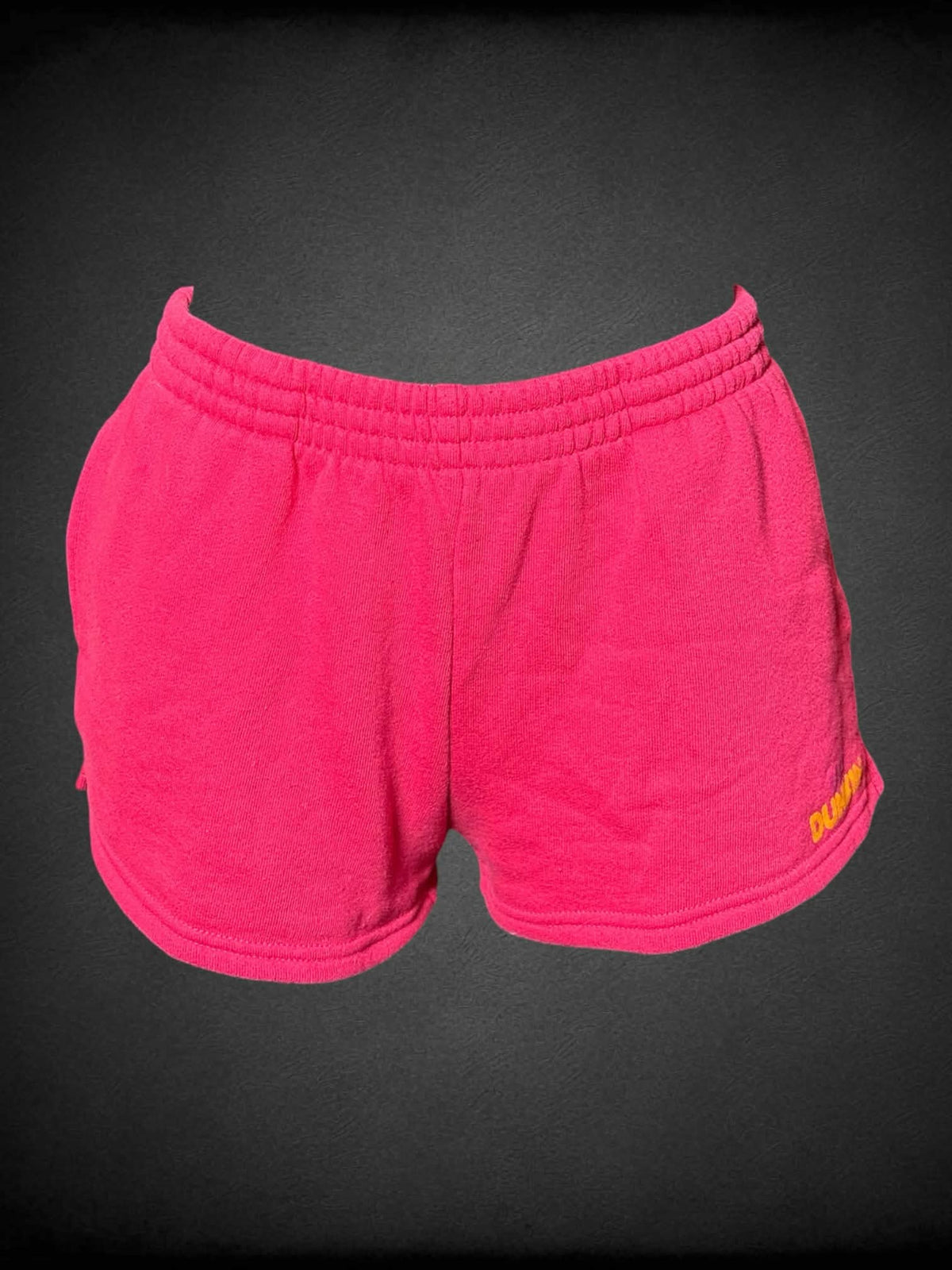 S Urban Outfitters x Dunkin’ hot pink sweat shorts with pockets, and “Dunkin’” logo on back