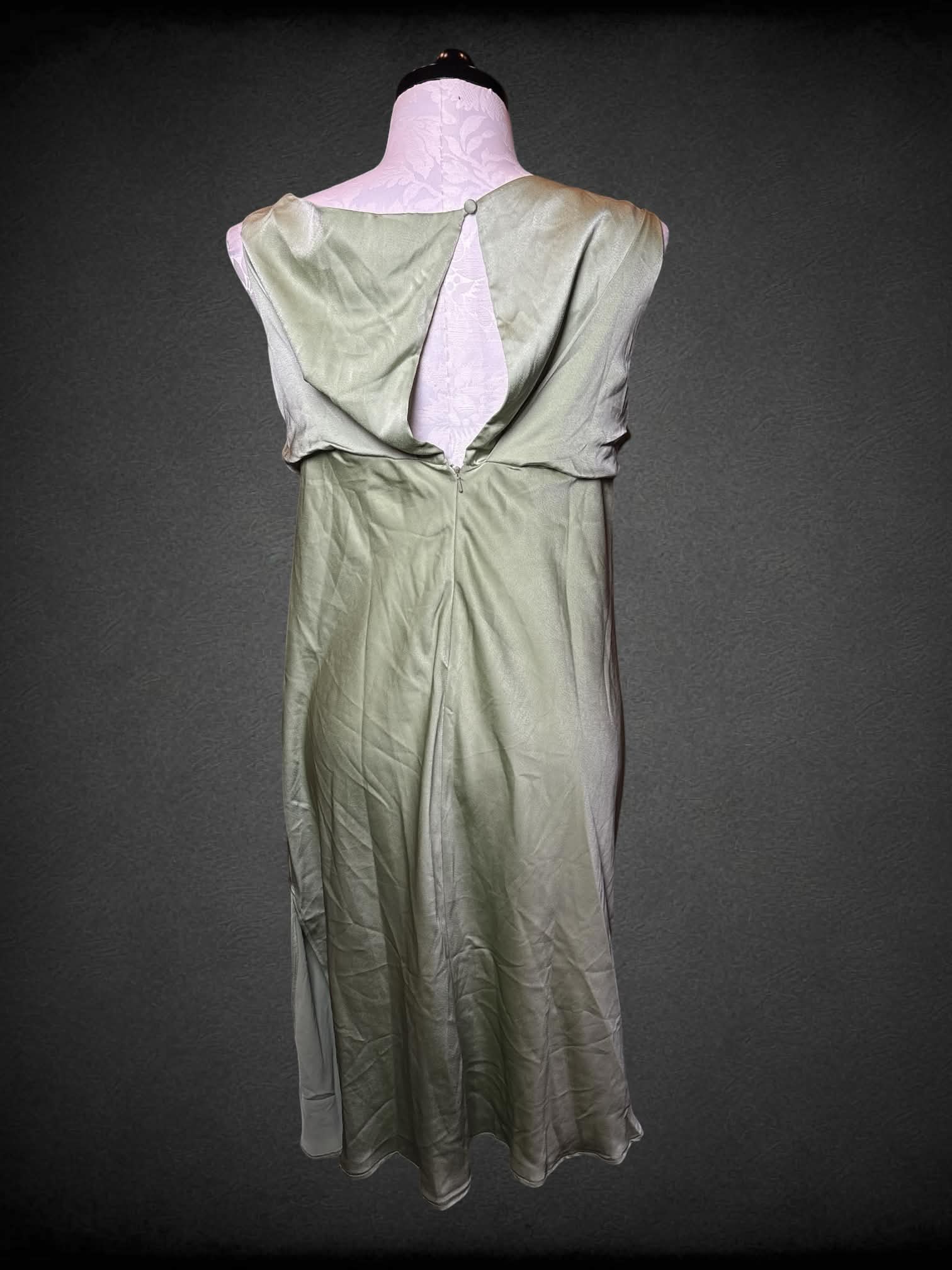 XL ASOS NWT sage green dress with zipper and button on back
