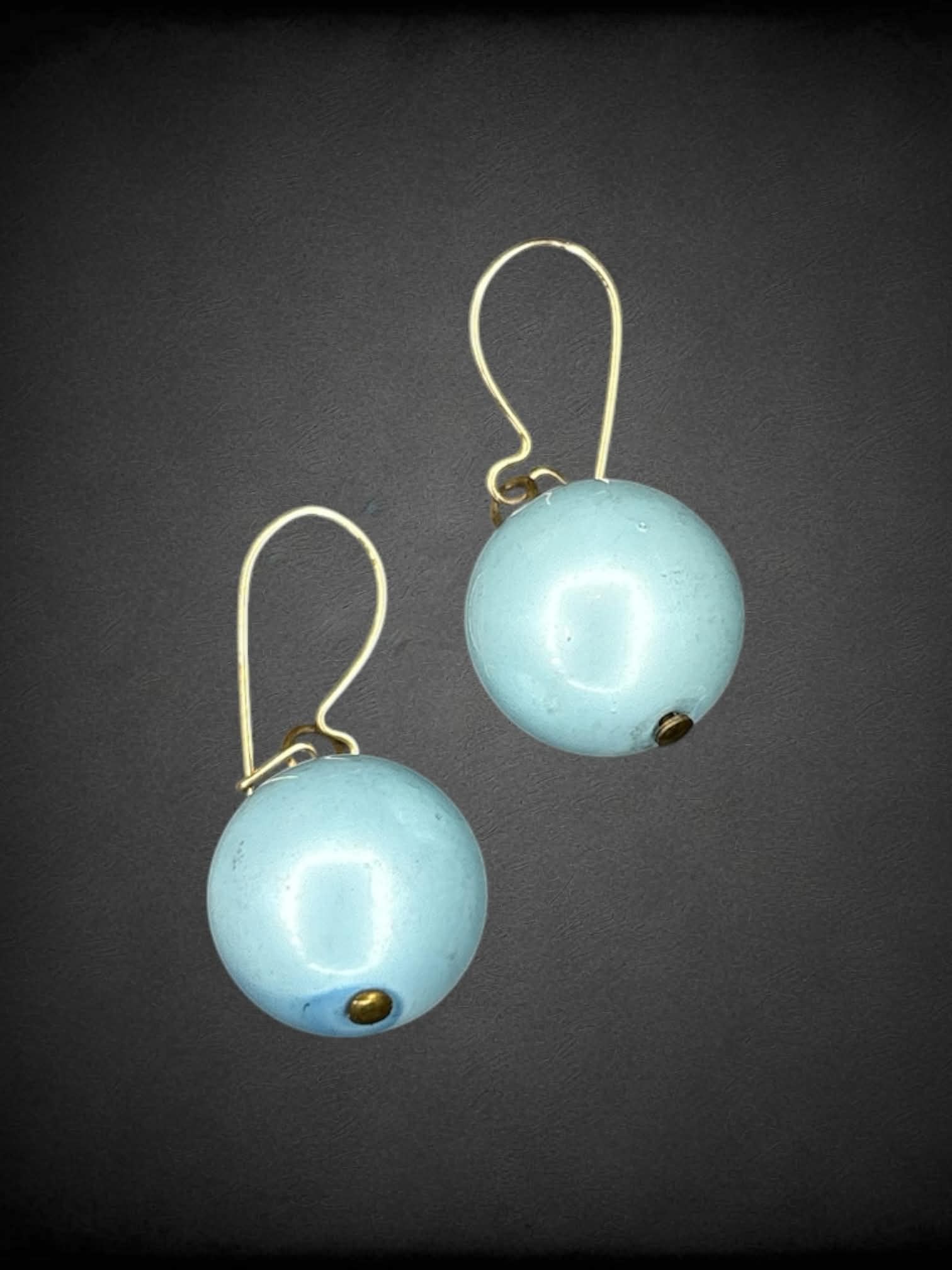 Vintage blue ornament dangle earrings