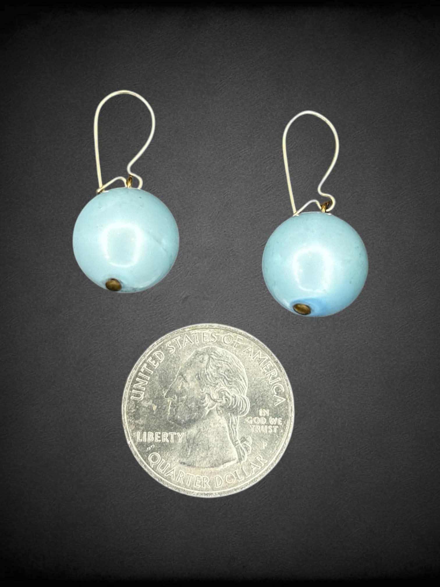 Vintage blue ornament dangle earrings