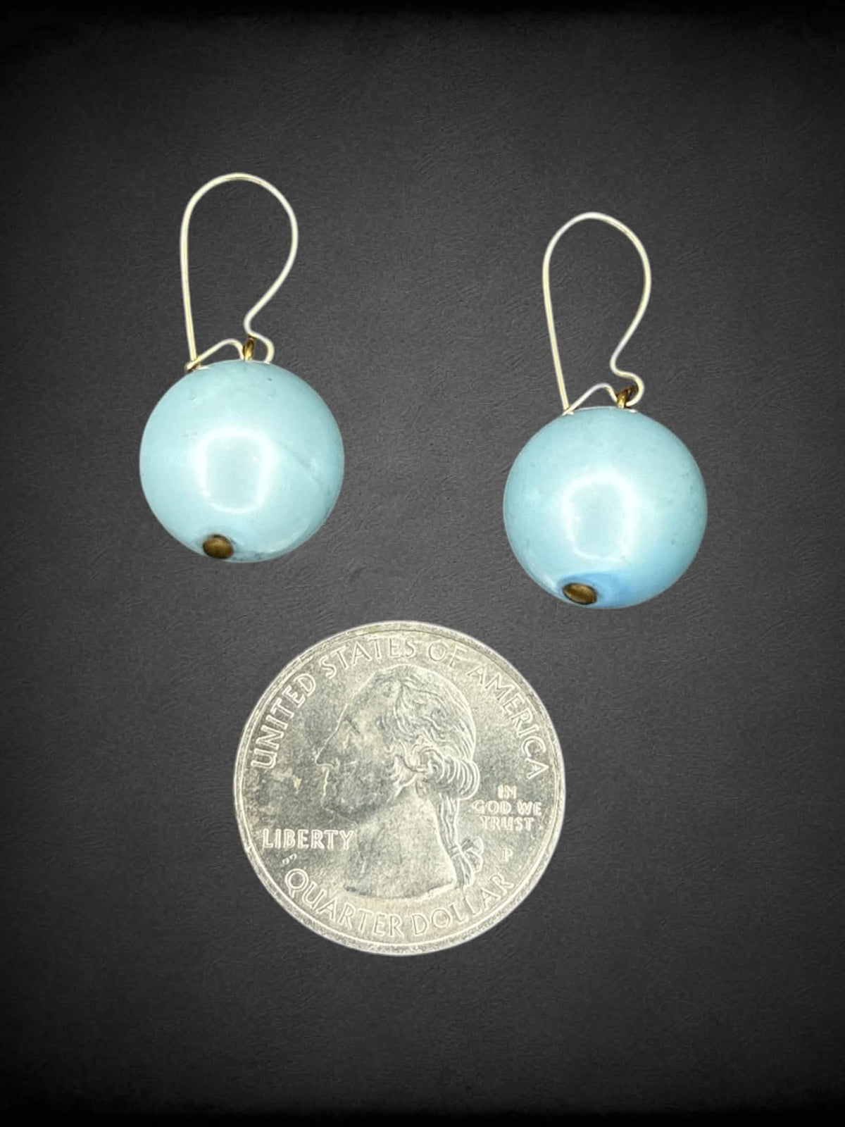 Vintage blue ornament dangle earrings