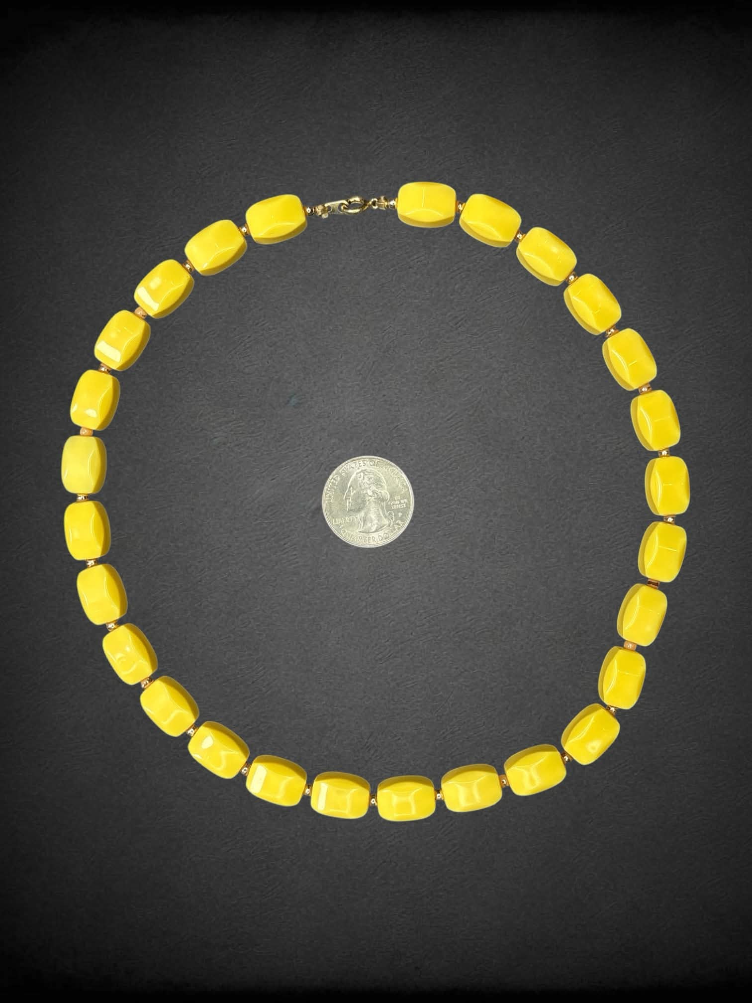 Yellow beaded necklace