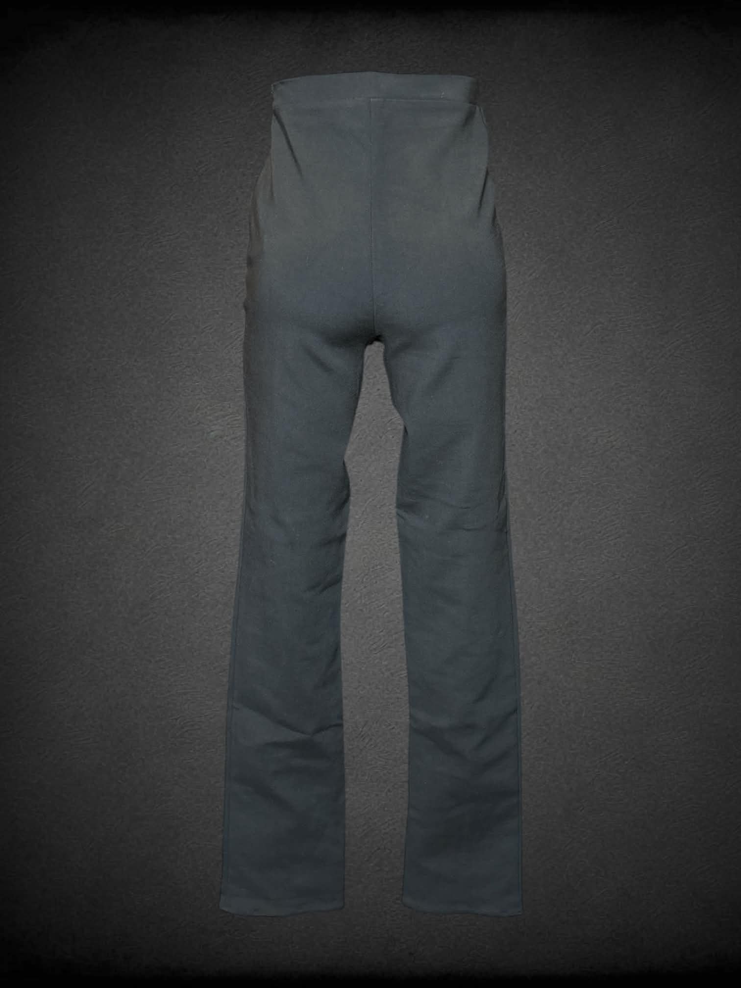 M Reformation NWT designer black high-waisted stretch pants with slit on legs, and zipper on side