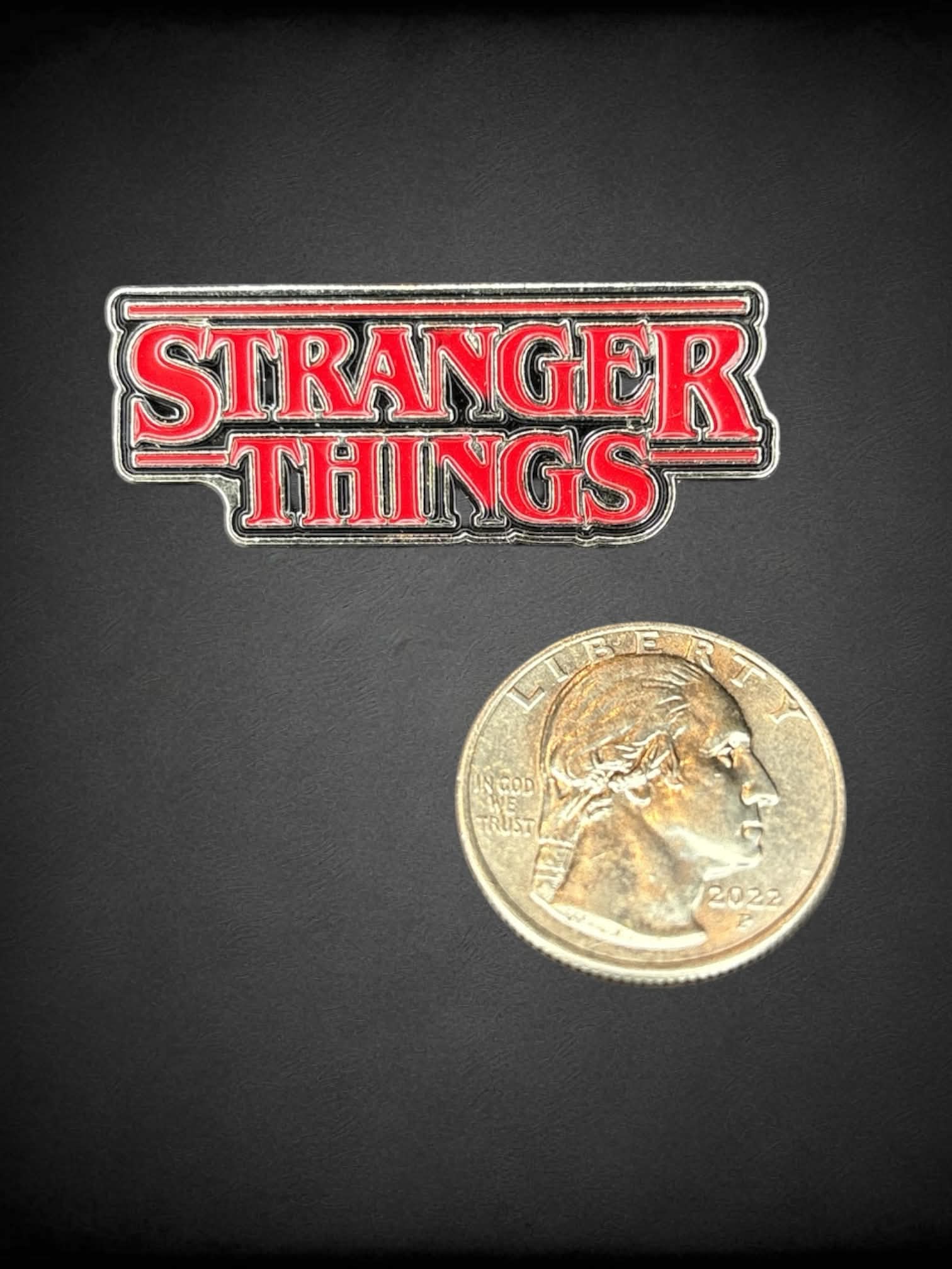 Black & red “Stranger Things” enamel pin