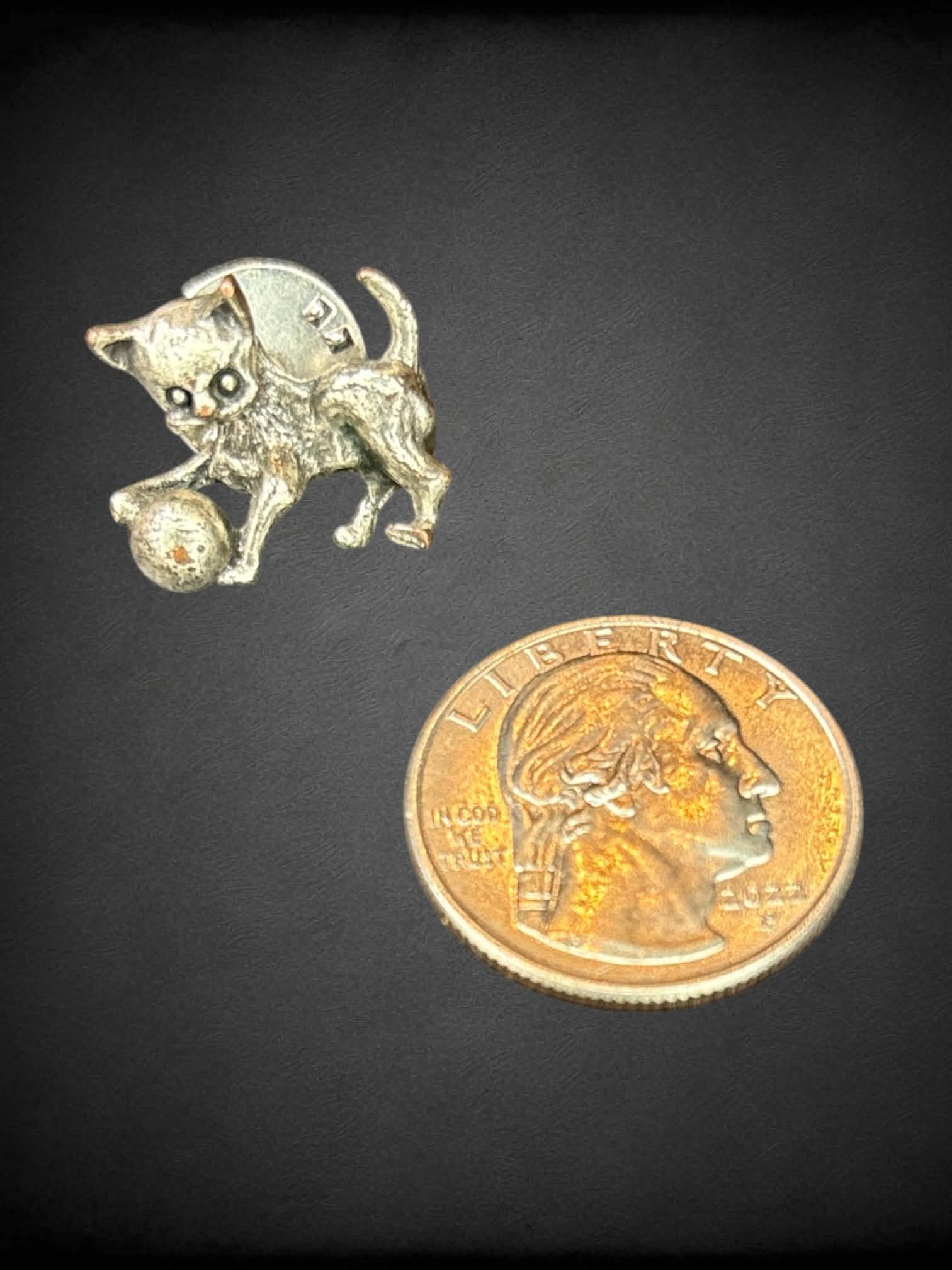 Silver cat pin