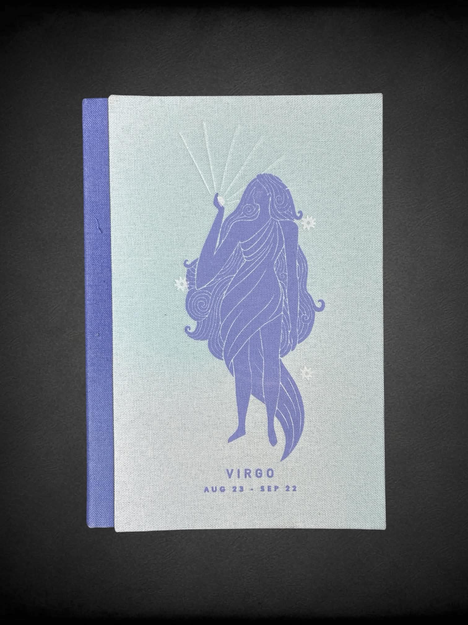 Blue Virgo hard cover notebook
