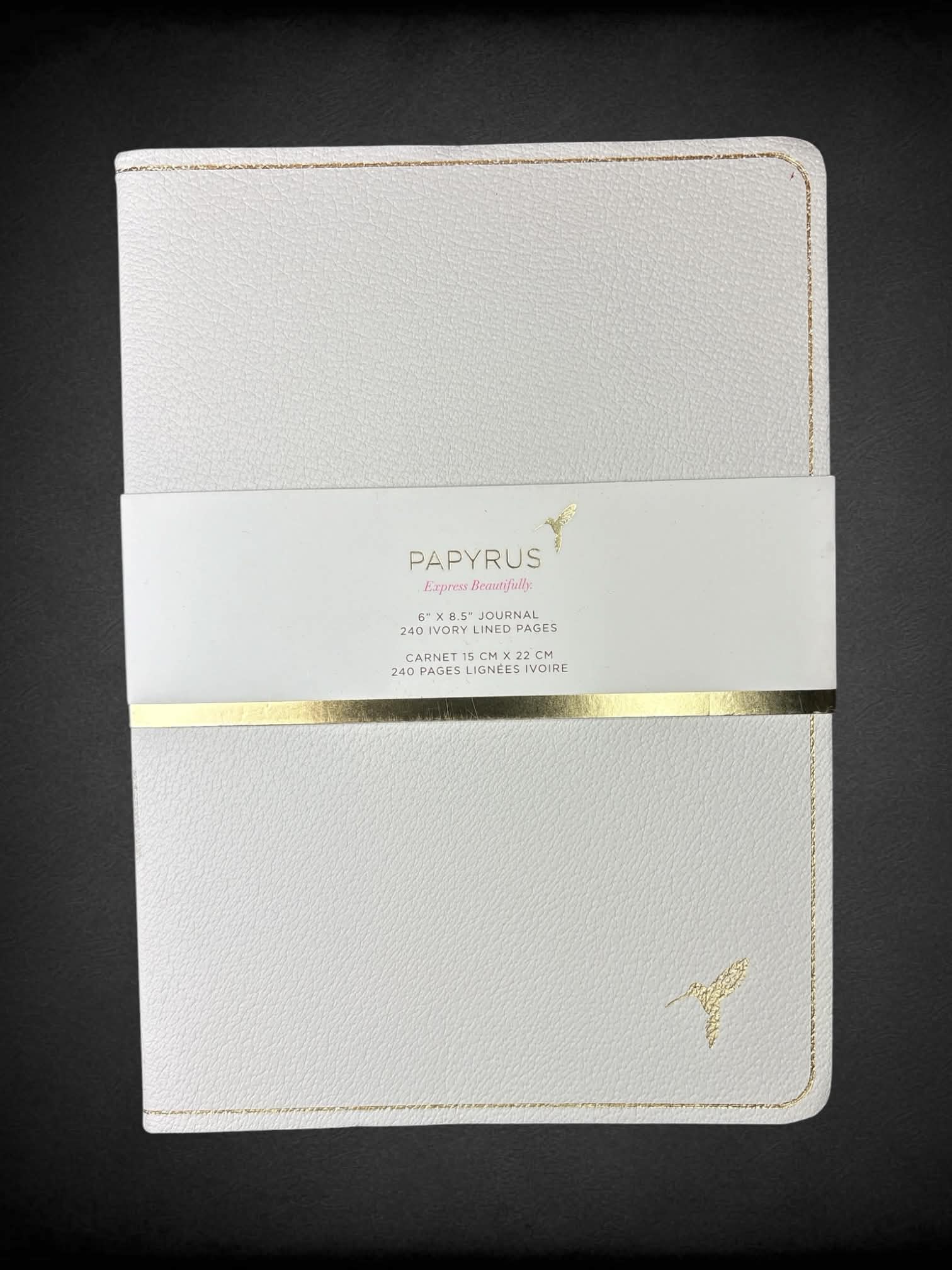 Papyrus white and gold notebook