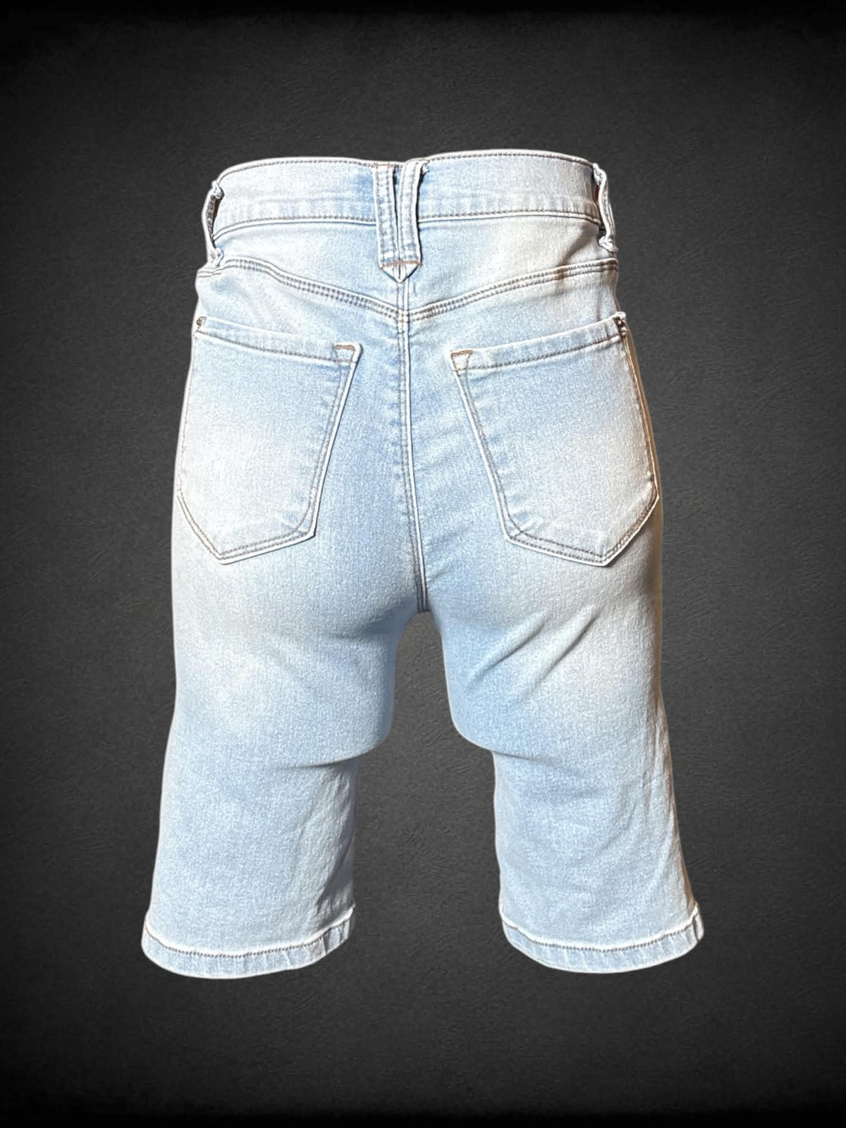 S Curve Appeal light blue jorts with stretch waist