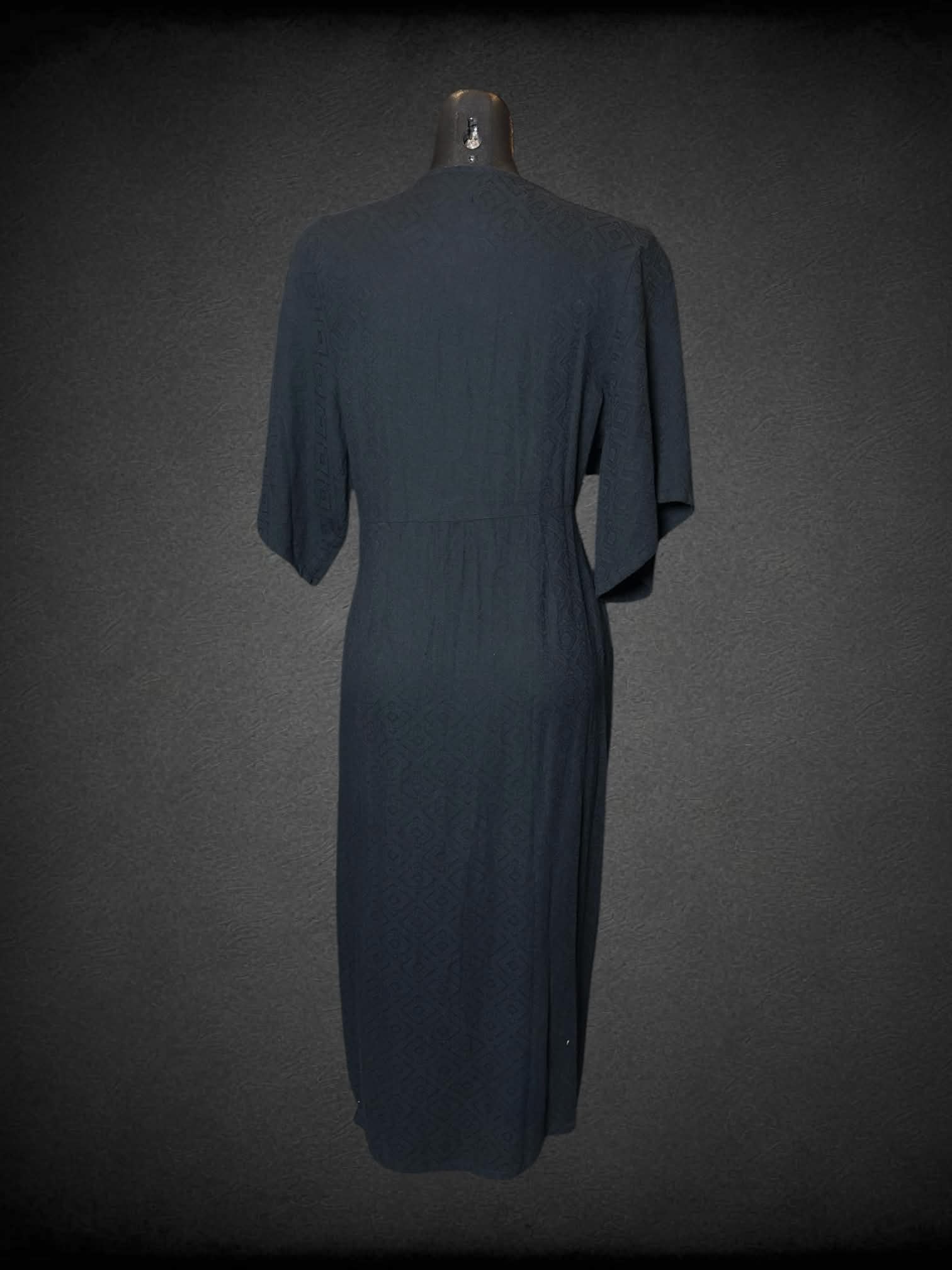 M Urban Outfitters black wrap-around robe dress with tie on waist, and pockets