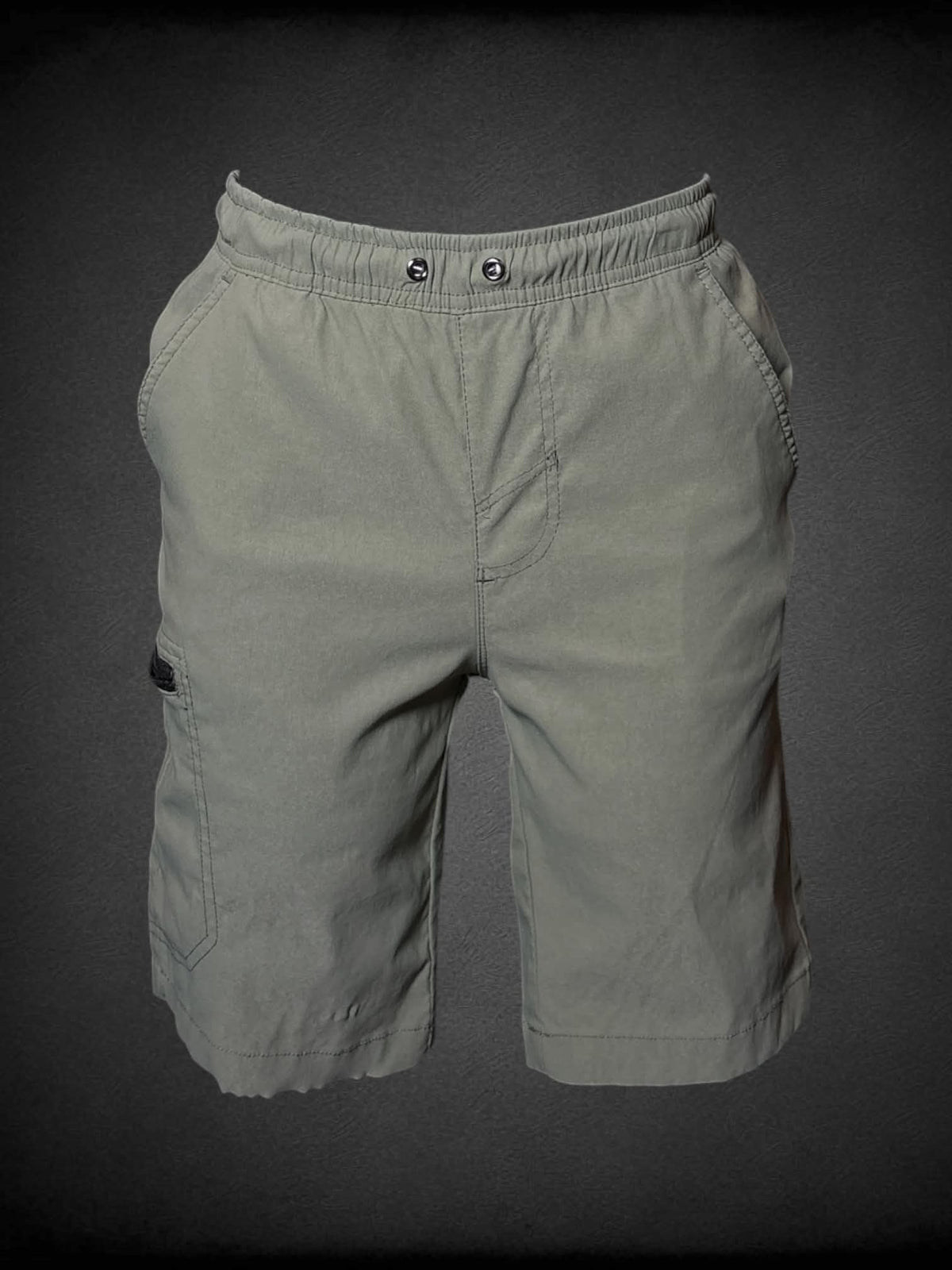 M Olive green weatherproof shorts with zipper pocket on side