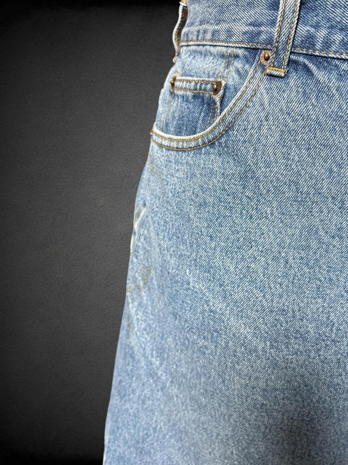 0X Route 66 vintage blue denim high-waisted shorts