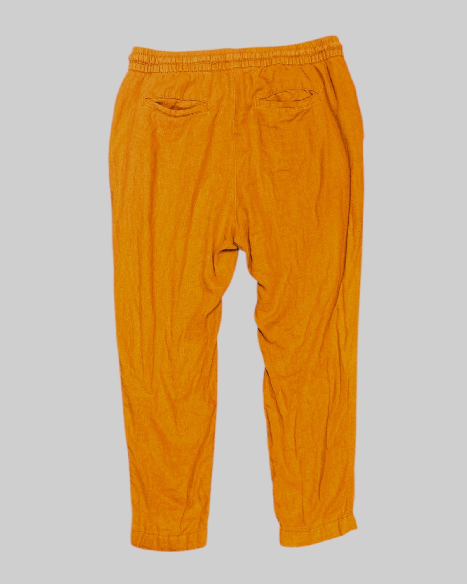L orange yellow pants with stretch and pockets
