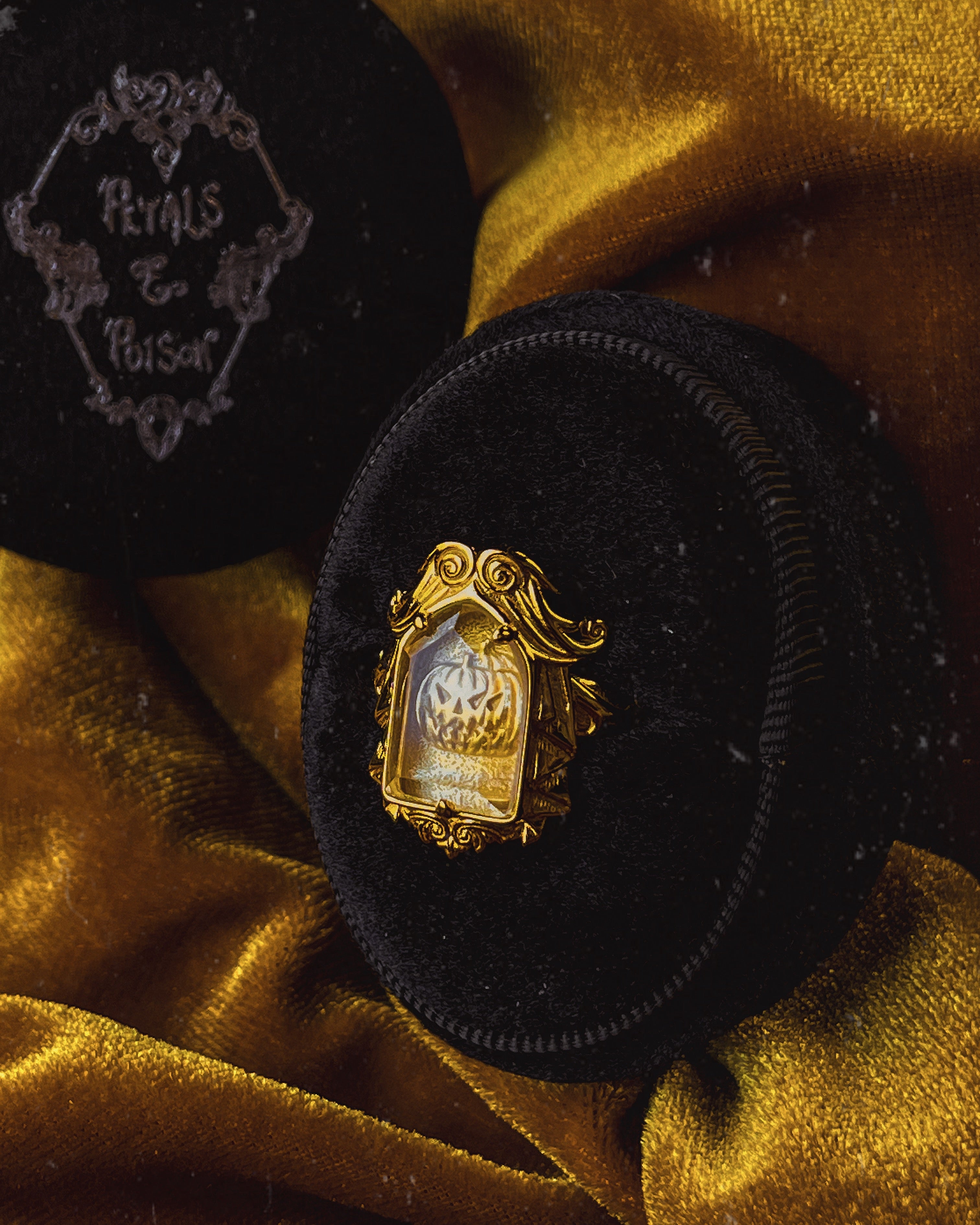 The GOLD "Sleepy Hollow” Glass Casket Ring