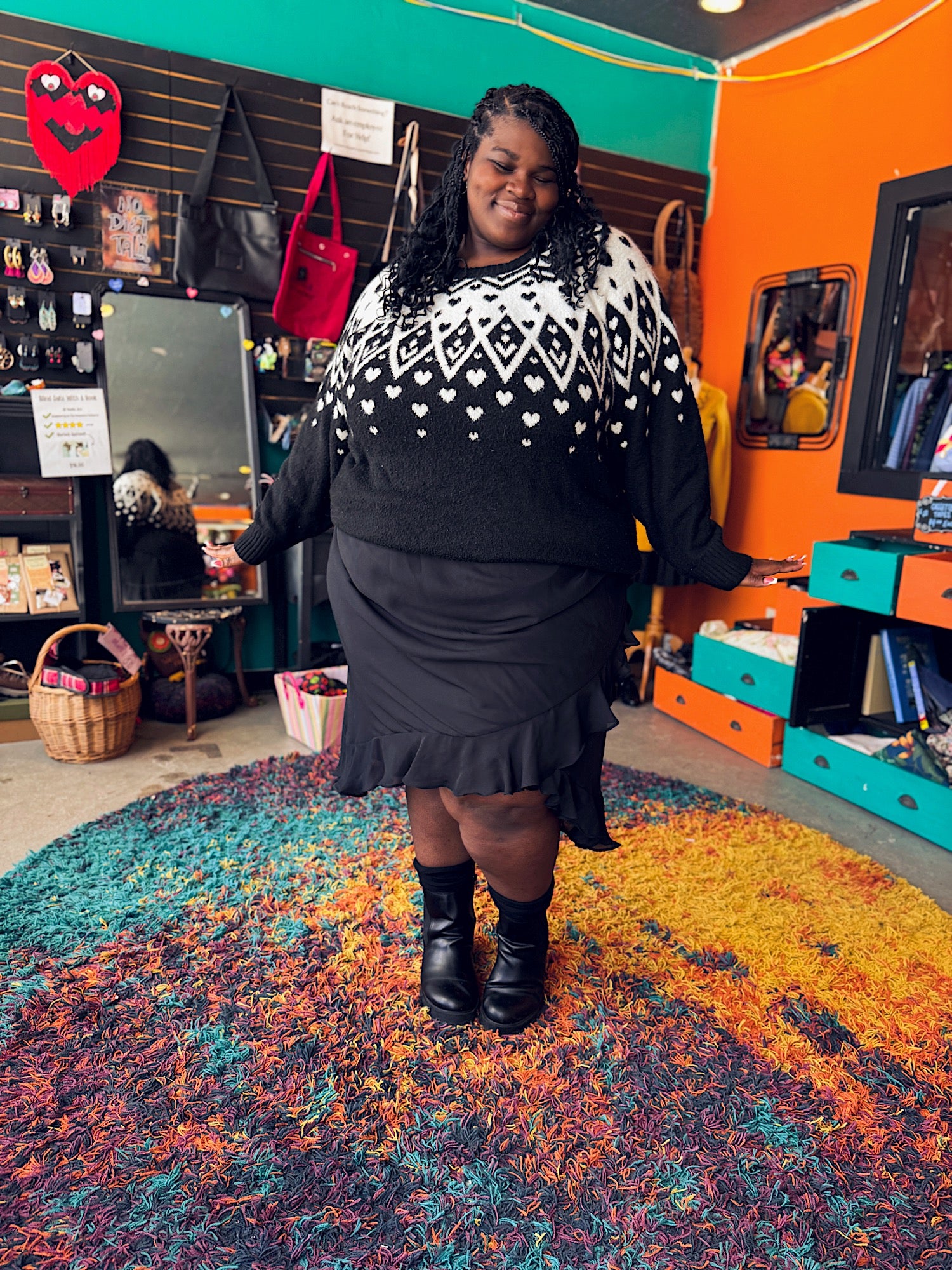 8X Russell Kemp Black Ruffled Skirt