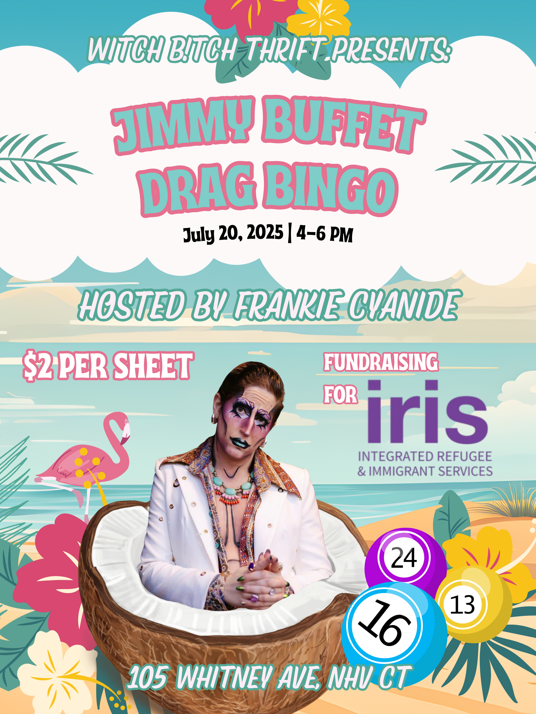 07/20 Jimmy Buffet Drag Bingo fundraising for IRIS