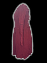 Load image into Gallery viewer, S Maroon long sleeve textured dress w/ lace accent on front back &amp; sleeves, braided waist, inner lining, &amp; side zipper

