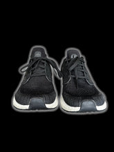 Load image into Gallery viewer, 6.5W/4.5M Black Adidas Ultraboost 20 sneakers w/ white sole, &amp; metalic stripe logo
