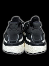 Load image into Gallery viewer, 6.5W/4.5M Black Adidas Ultraboost 20 sneakers w/ white sole, &amp; metalic stripe logo
