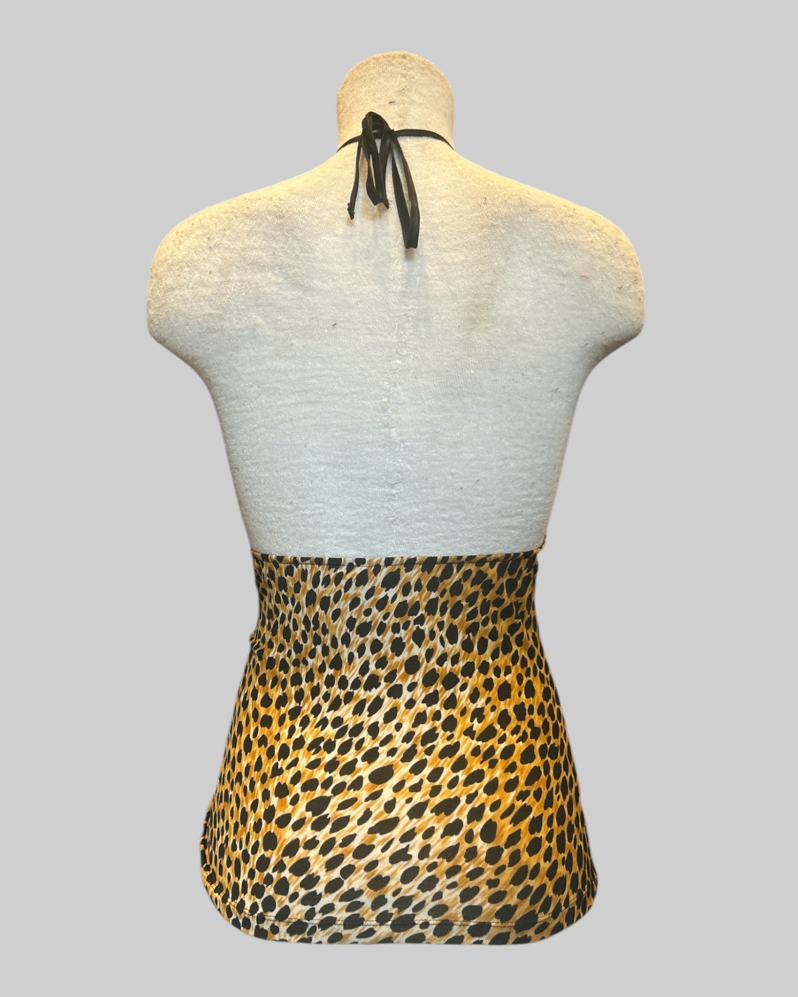 L vintage cheetah print halter top