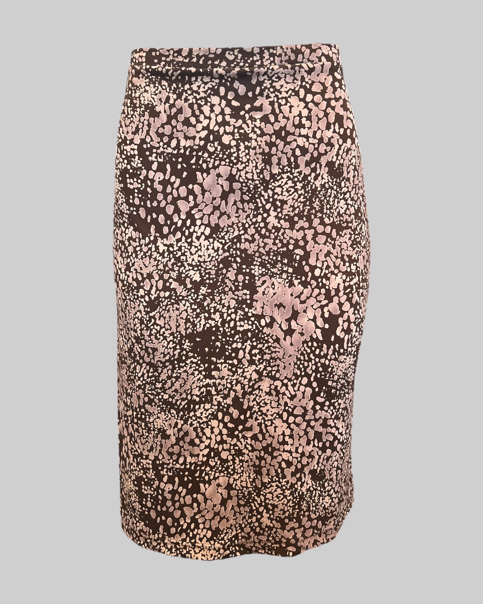 L vintage flowy brown and pink midi skirt