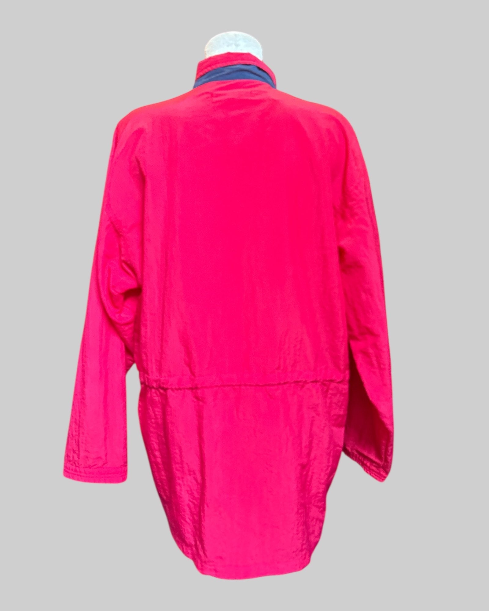 OX vintage pink windbreaker with snap buttons and zipper