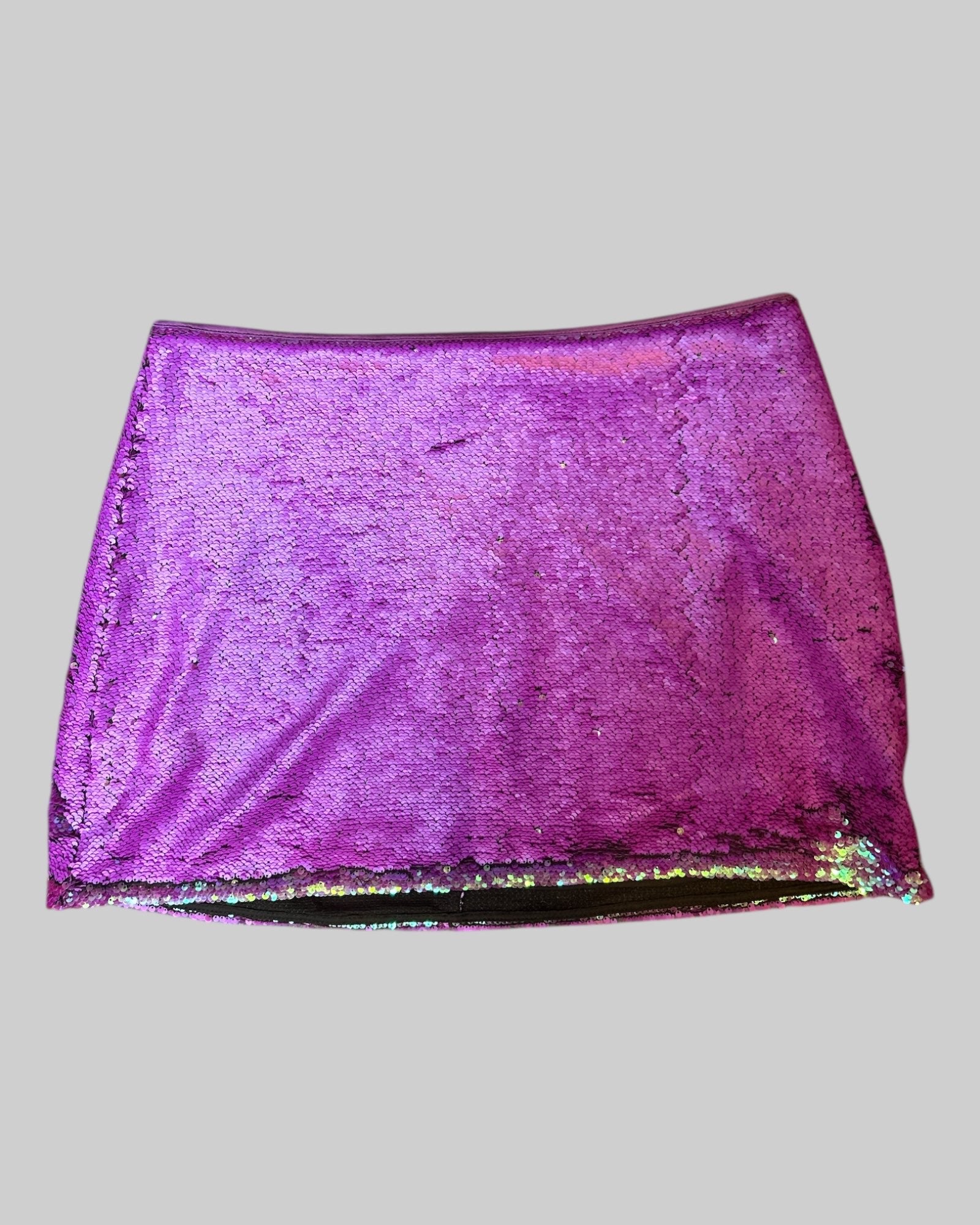 1x purple flip sequin mini skirt