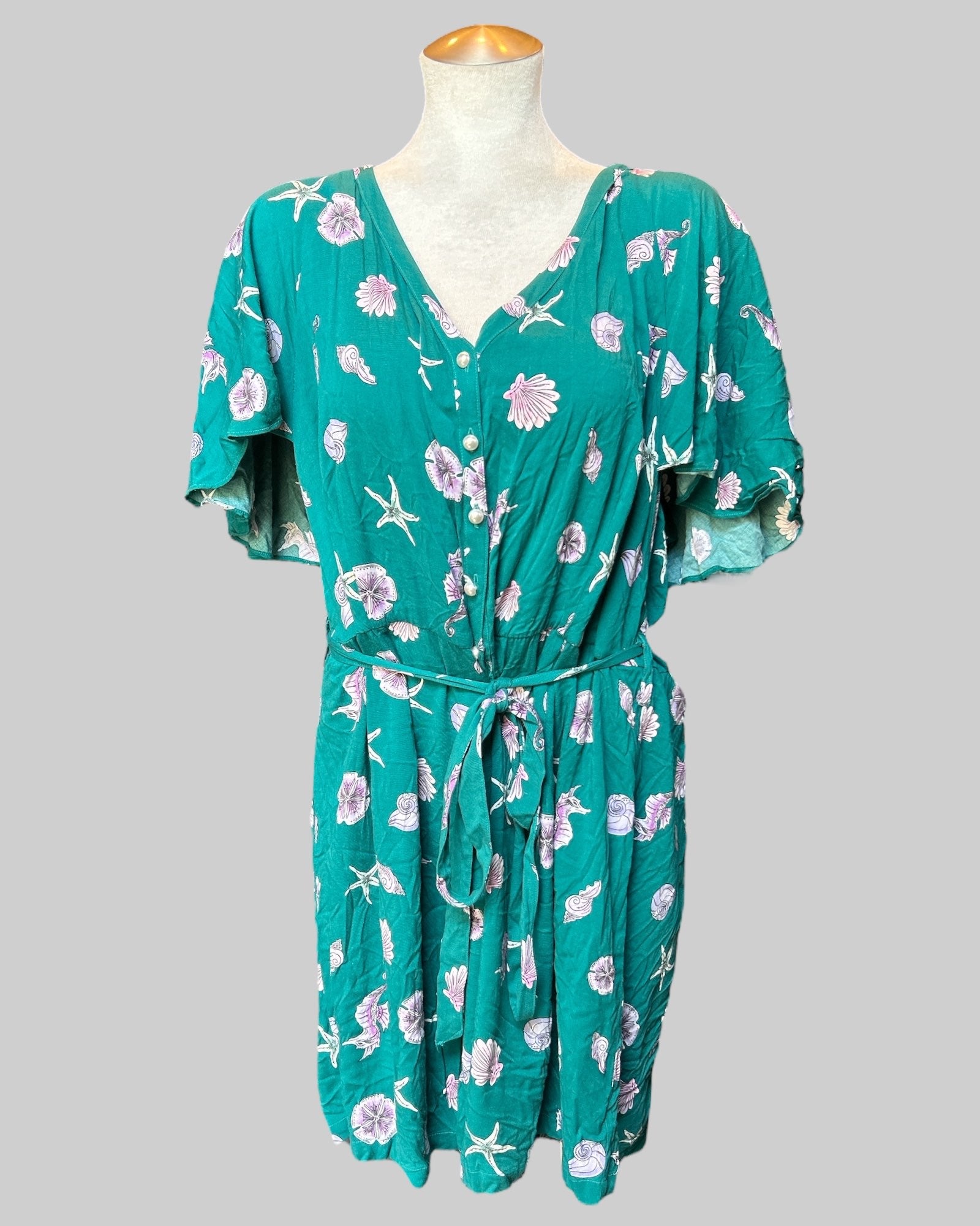 2x blue green the little mermaid romper with tie belt