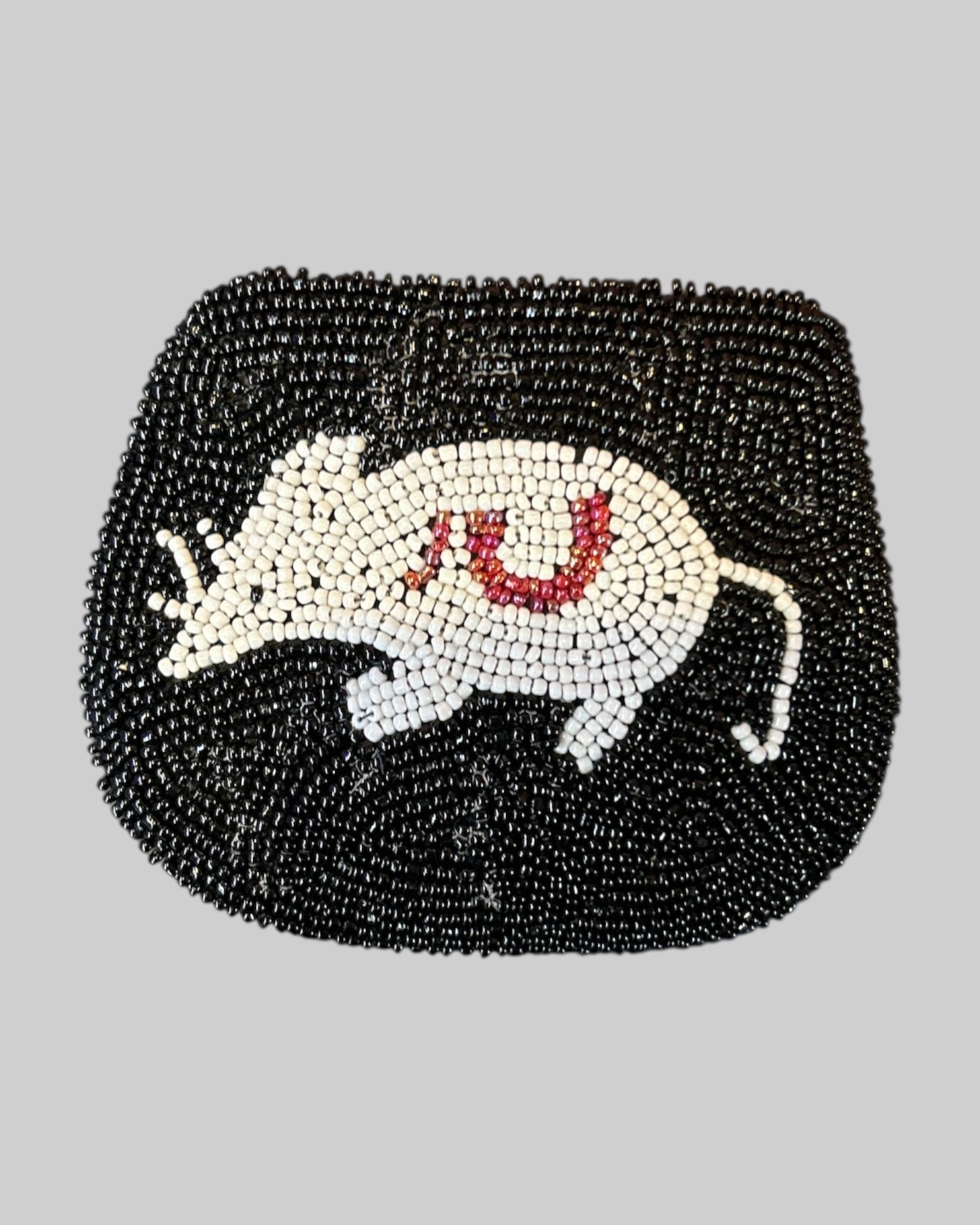 Vintage beaded rat coin purse