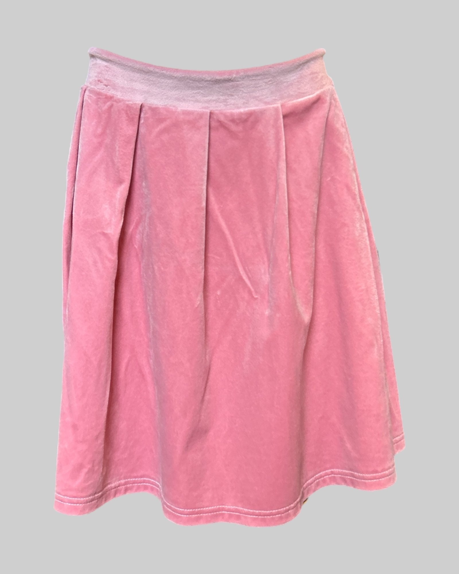 2x stretchy pink pleated velour short skirt