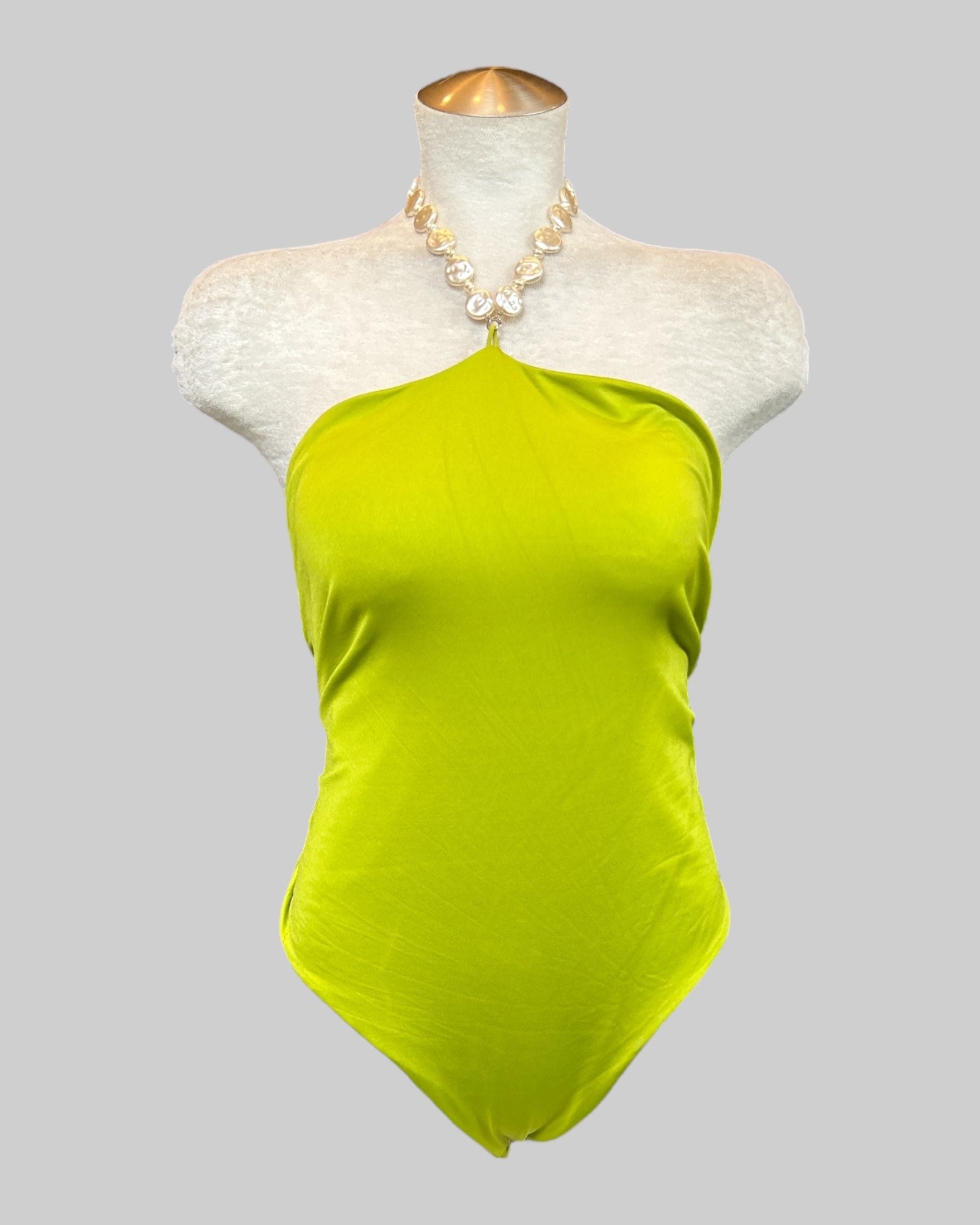 3x NWT bright green halter top body suit