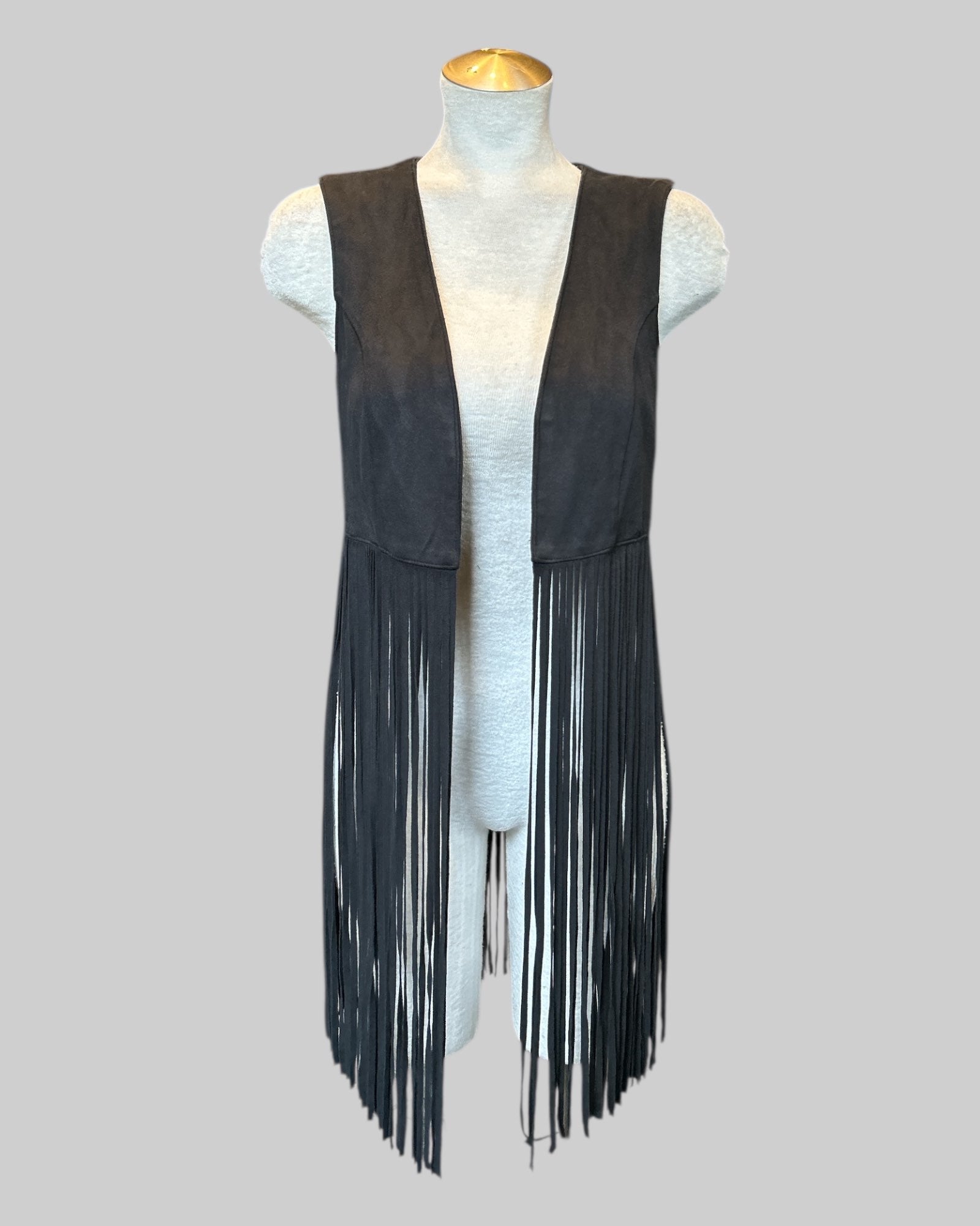 S Black vest with fringe