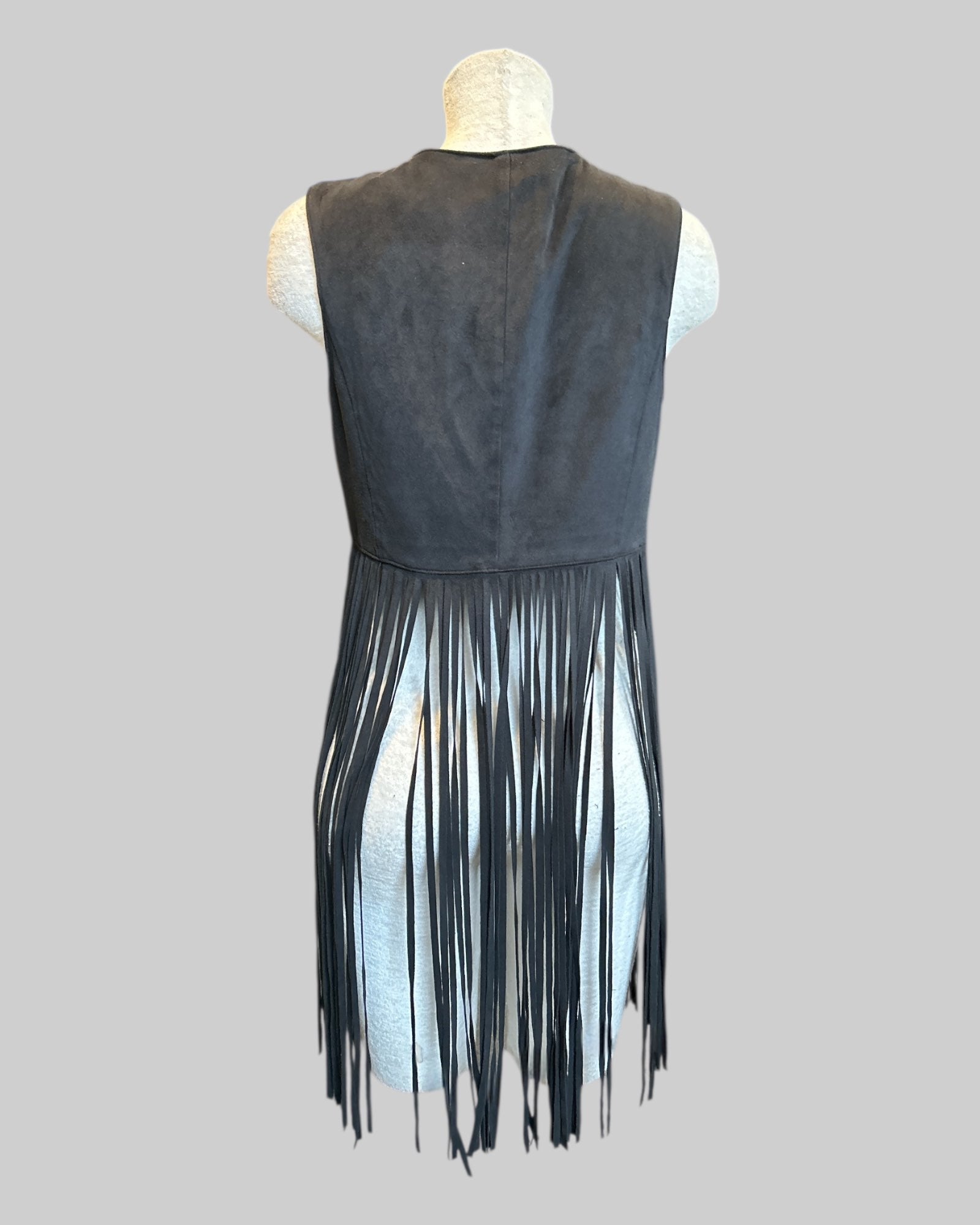 S Black vest with fringe