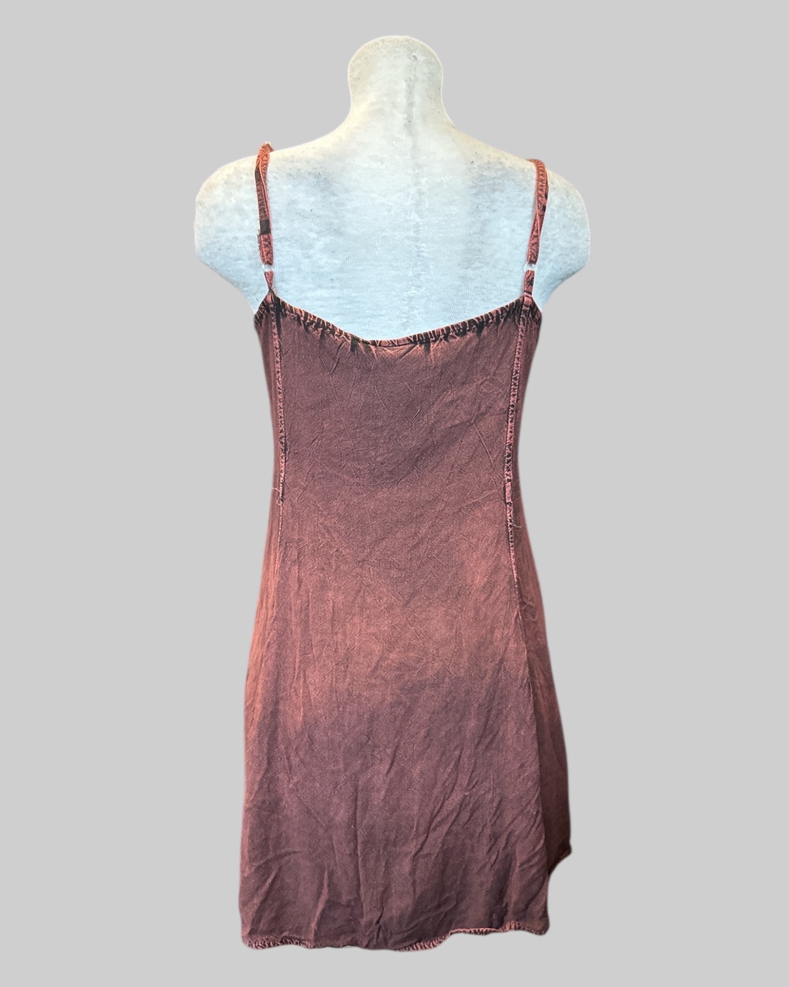M vintage red black beautifully embroidered sun dress with buttons