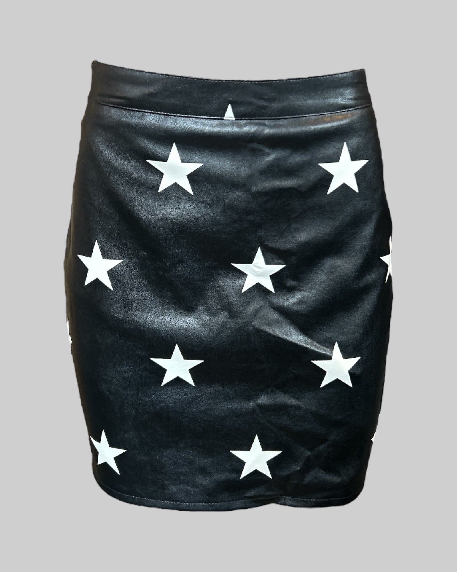 M Black white star short skirt
