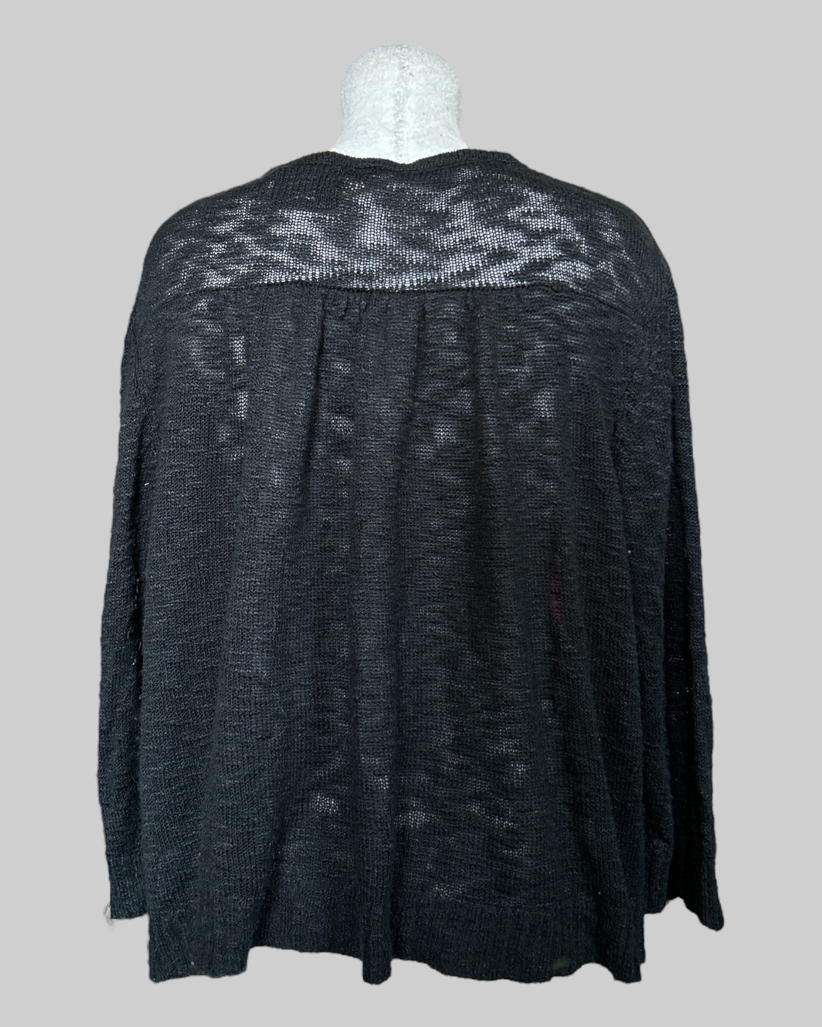 4X black light weight knit cardigan