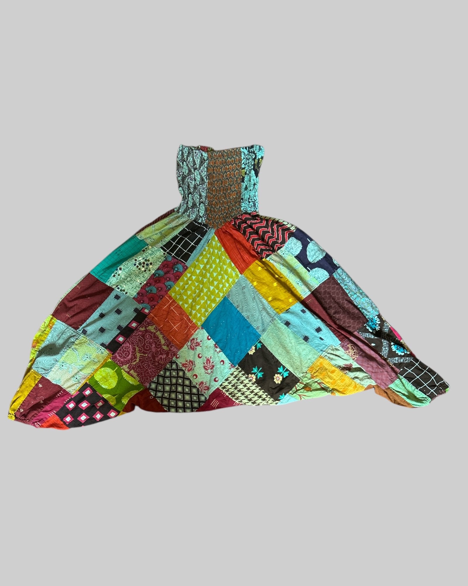 L stretchy multi pattern patchwork harem pants