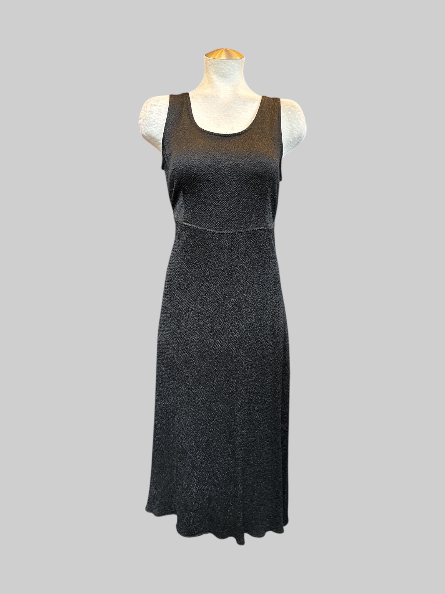 M Black vintage 80s textured midi dress