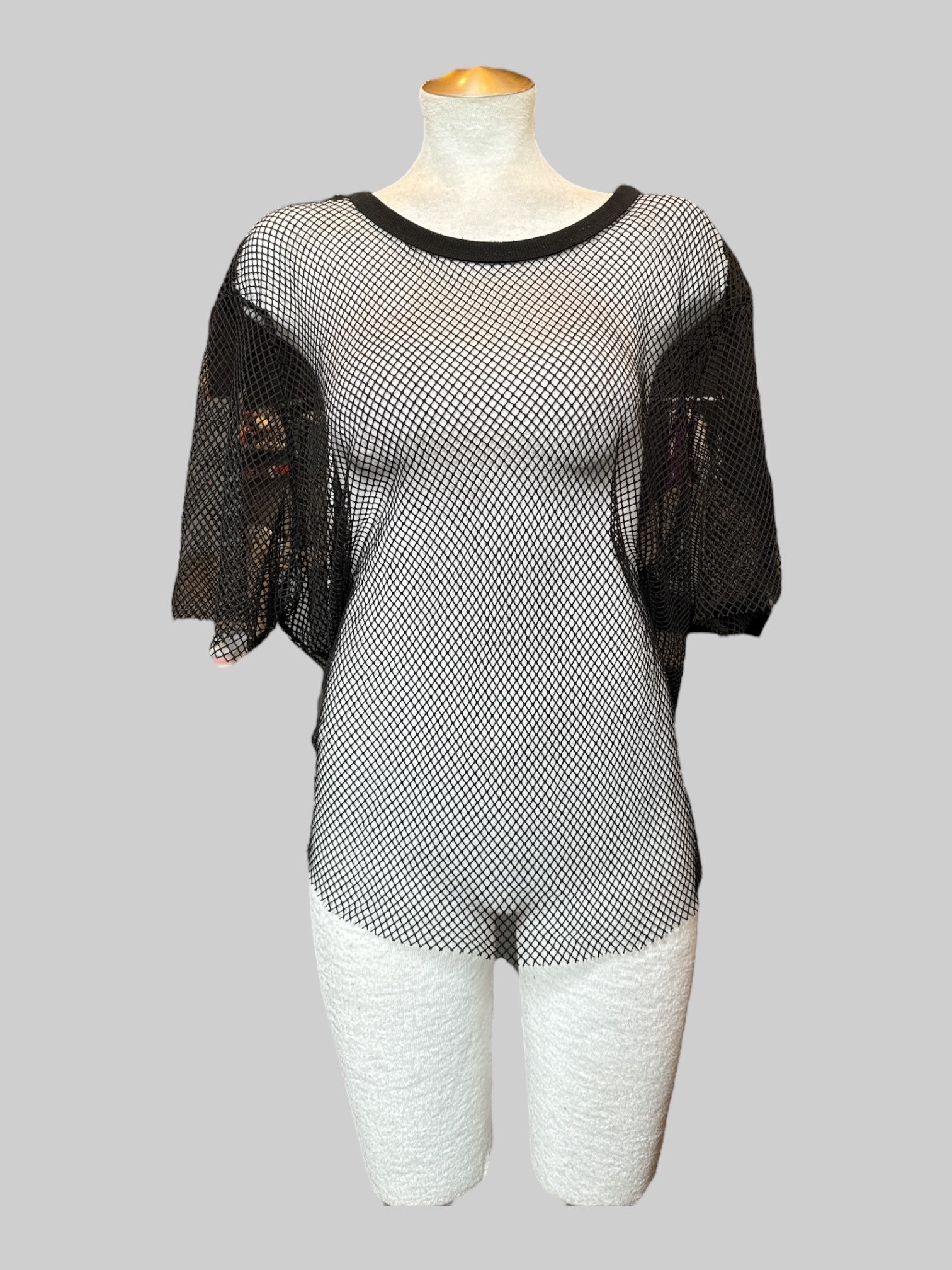 5X Black mesh top
