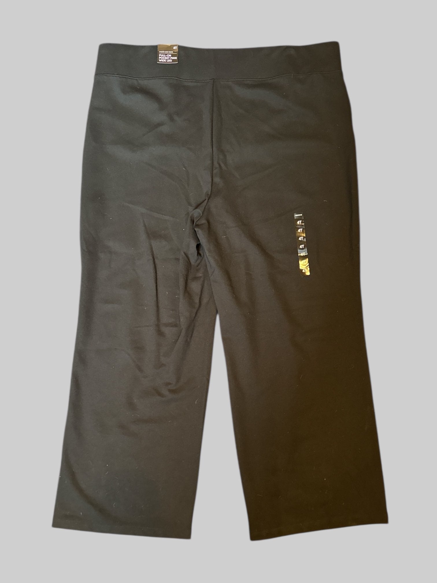 4X NWT black pull on pocket pixie wide leg