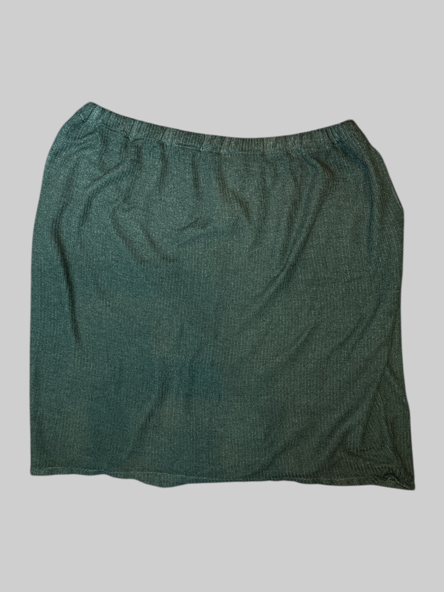 3X Vintage green stretchy short ribbed skirt with pockets