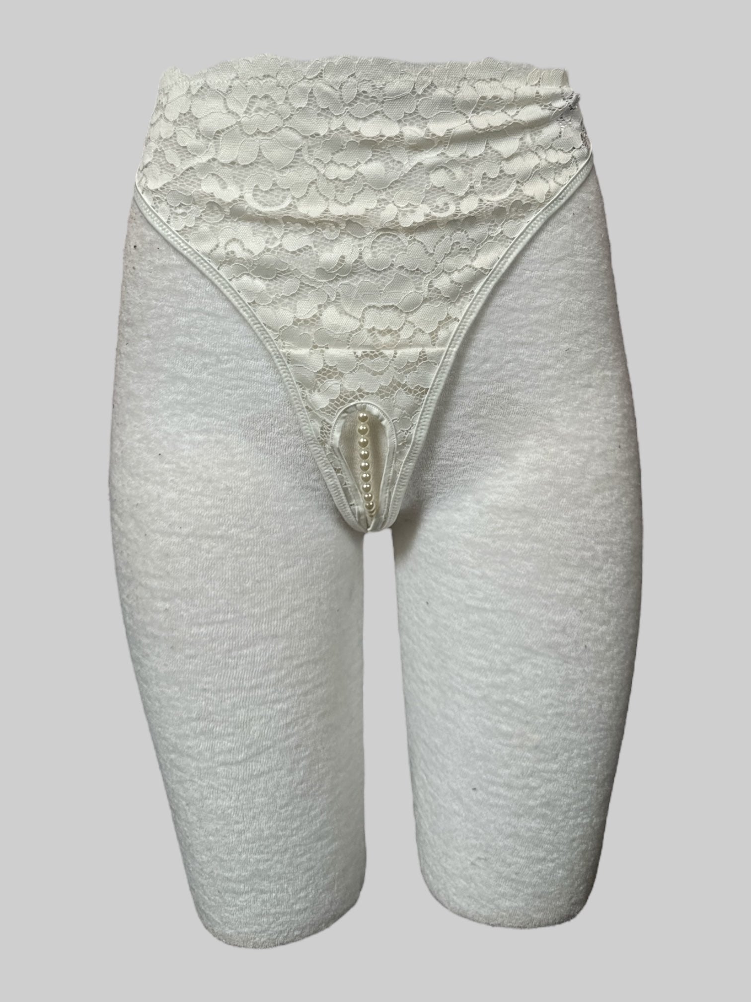 2X NWT Fenty white sheer lace lingerie bottoms with pearl lining