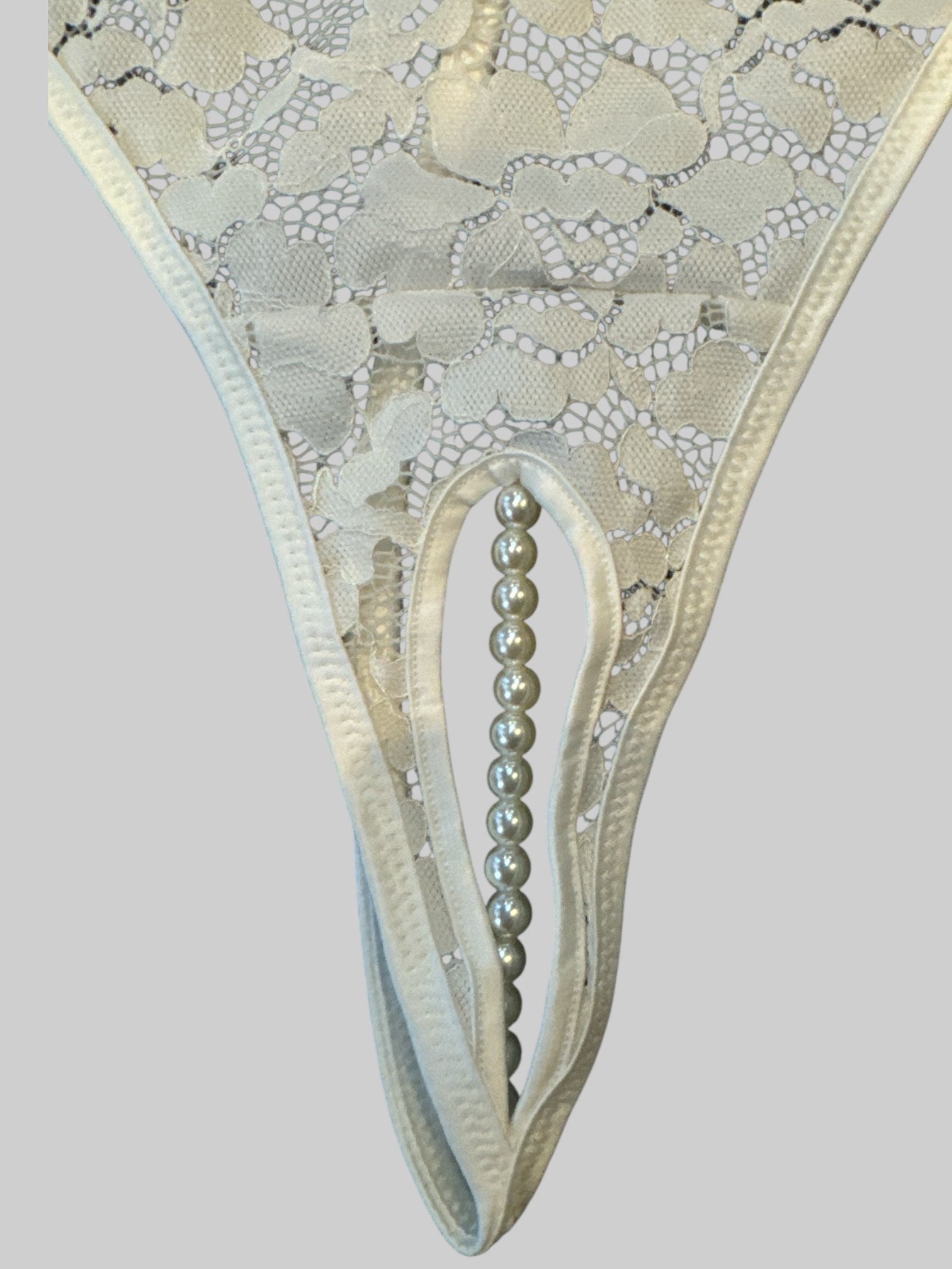 2X NWT Fenty white sheer lace lingerie bottoms with pearl lining