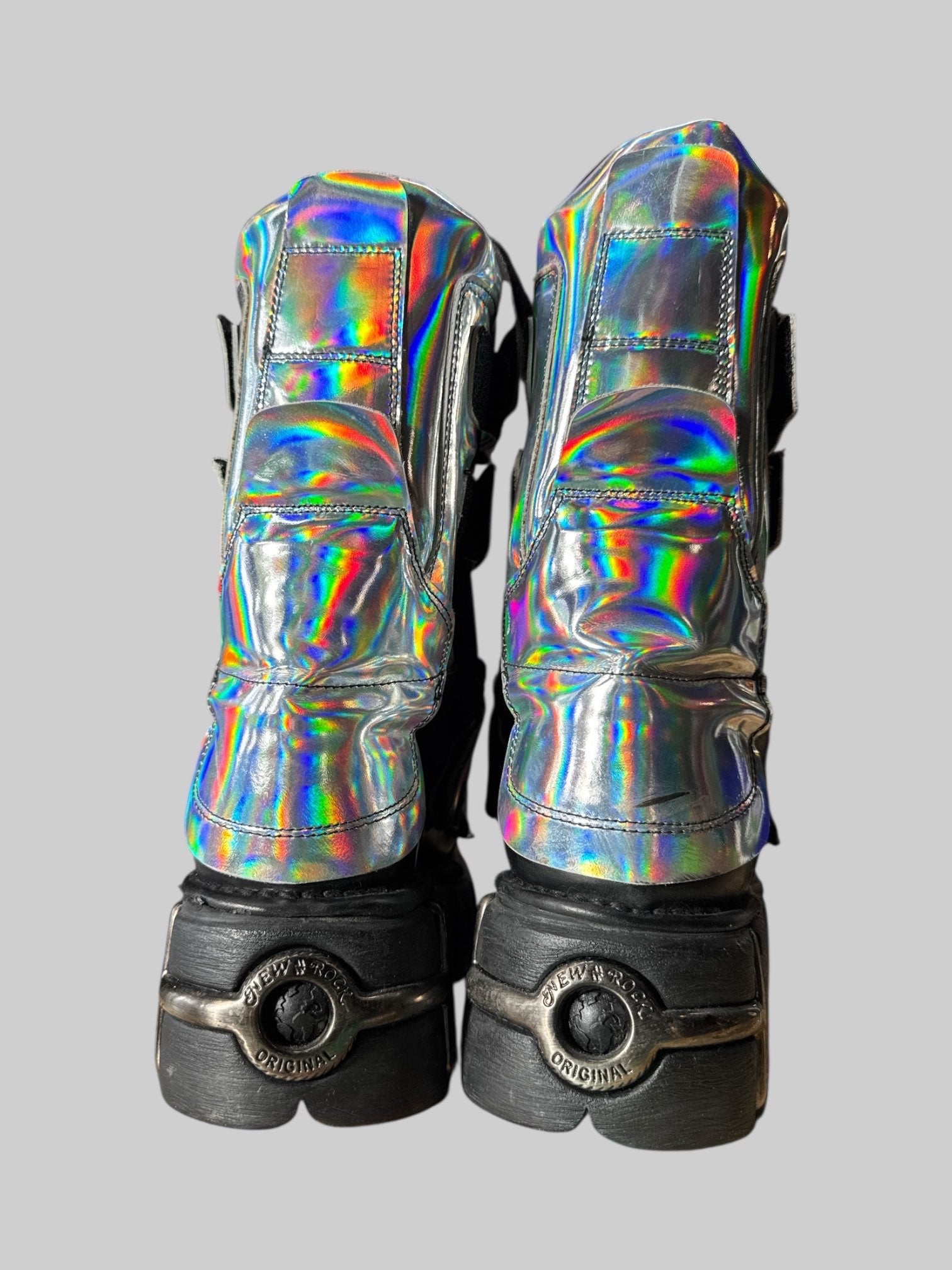 Size 10 rare holographic New Rock platform boots