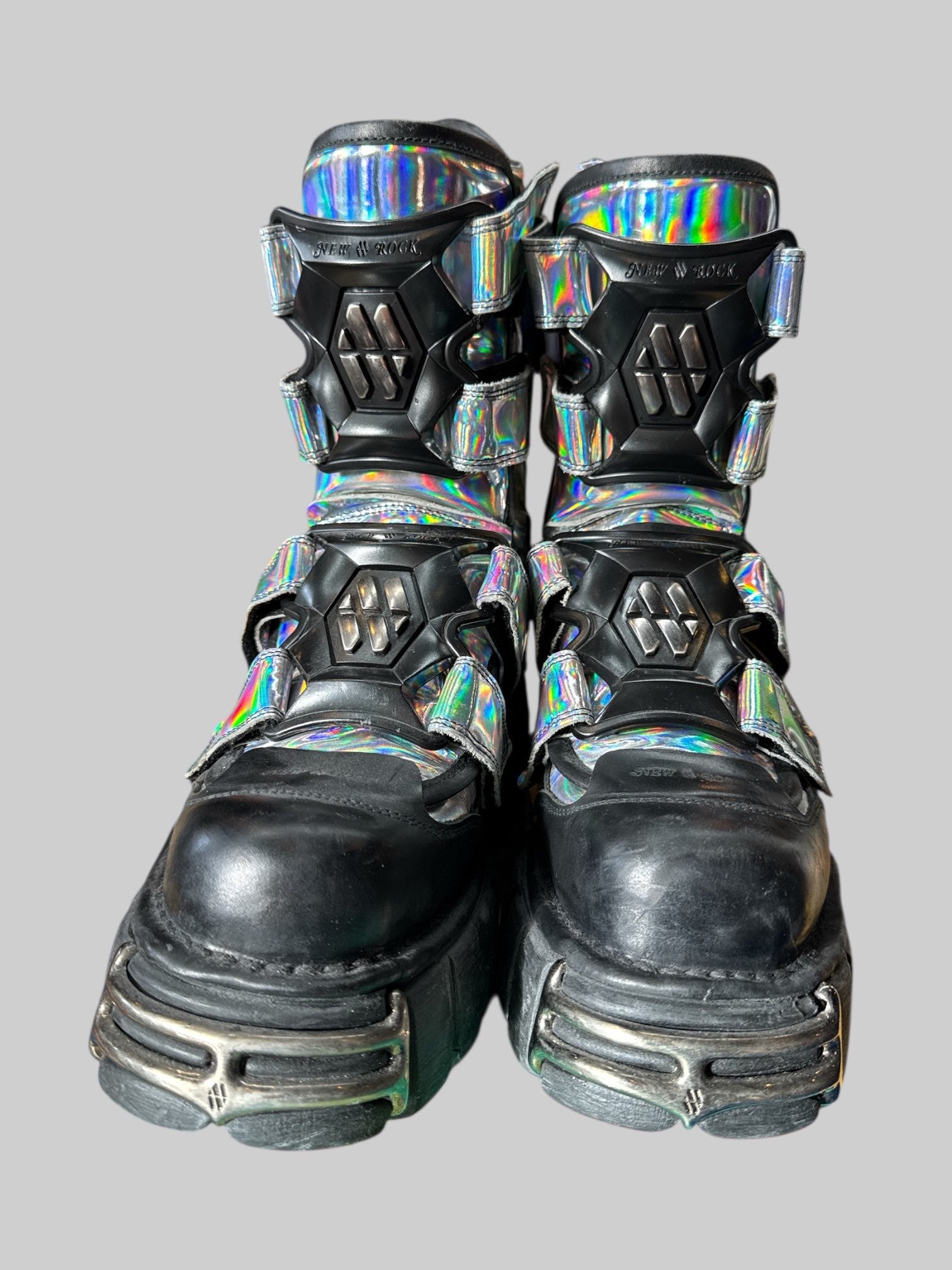 Size 10 rare holographic New Rock platform boots