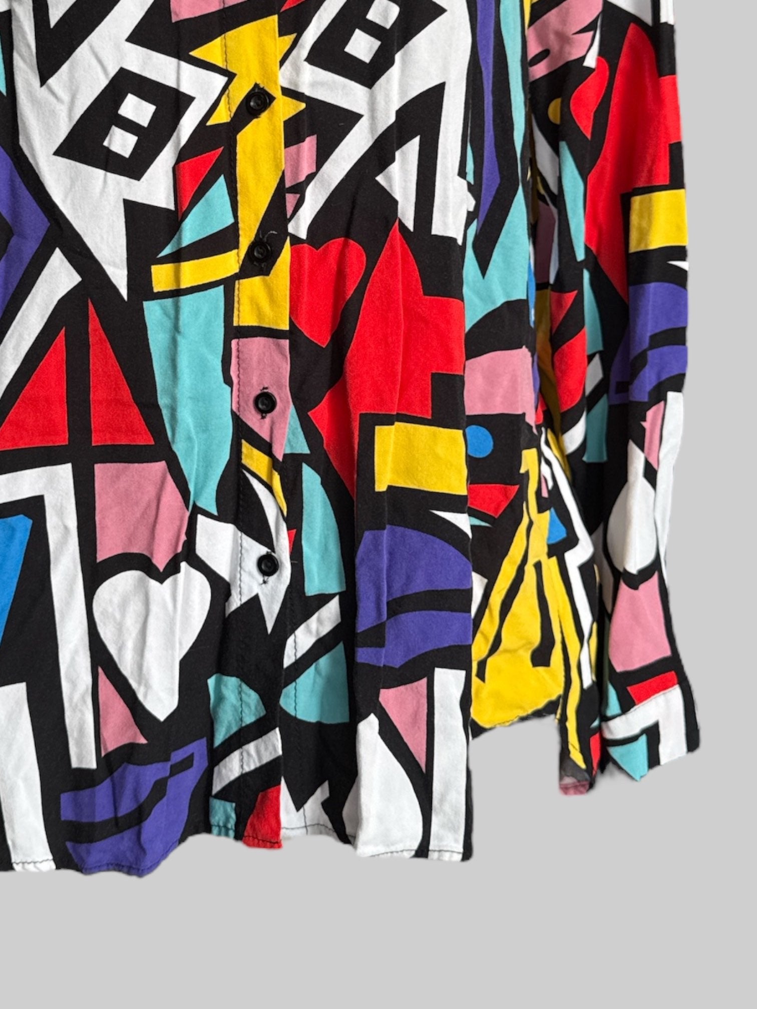 XL multi color mixed pattern button down