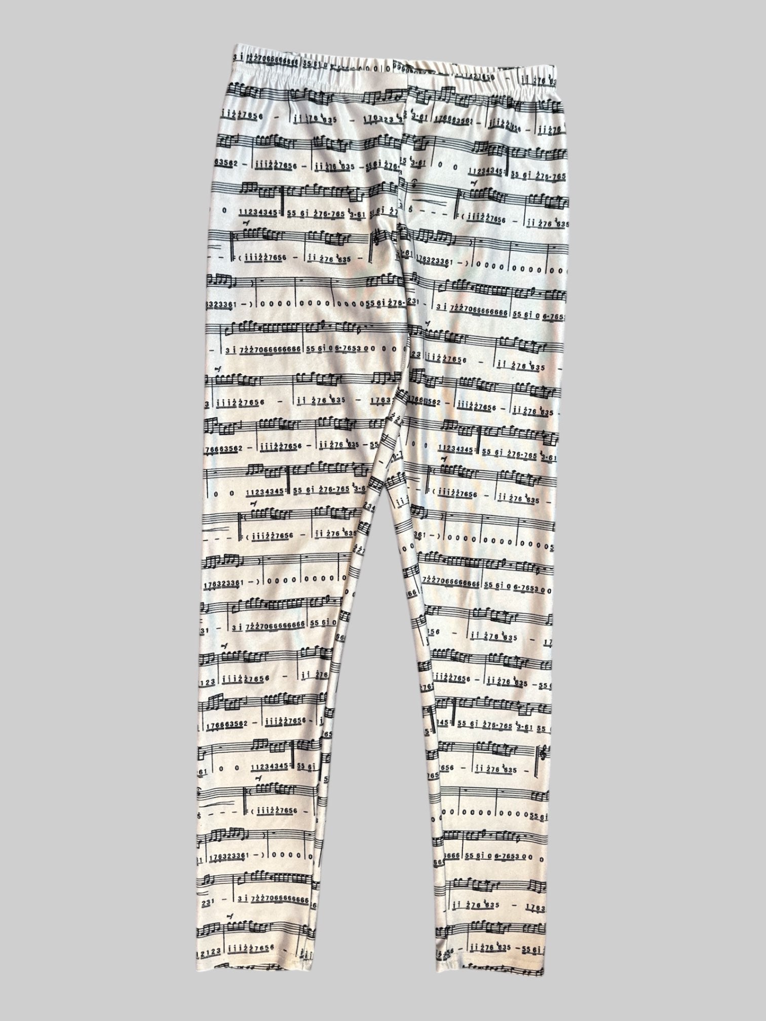S white musical note leggings