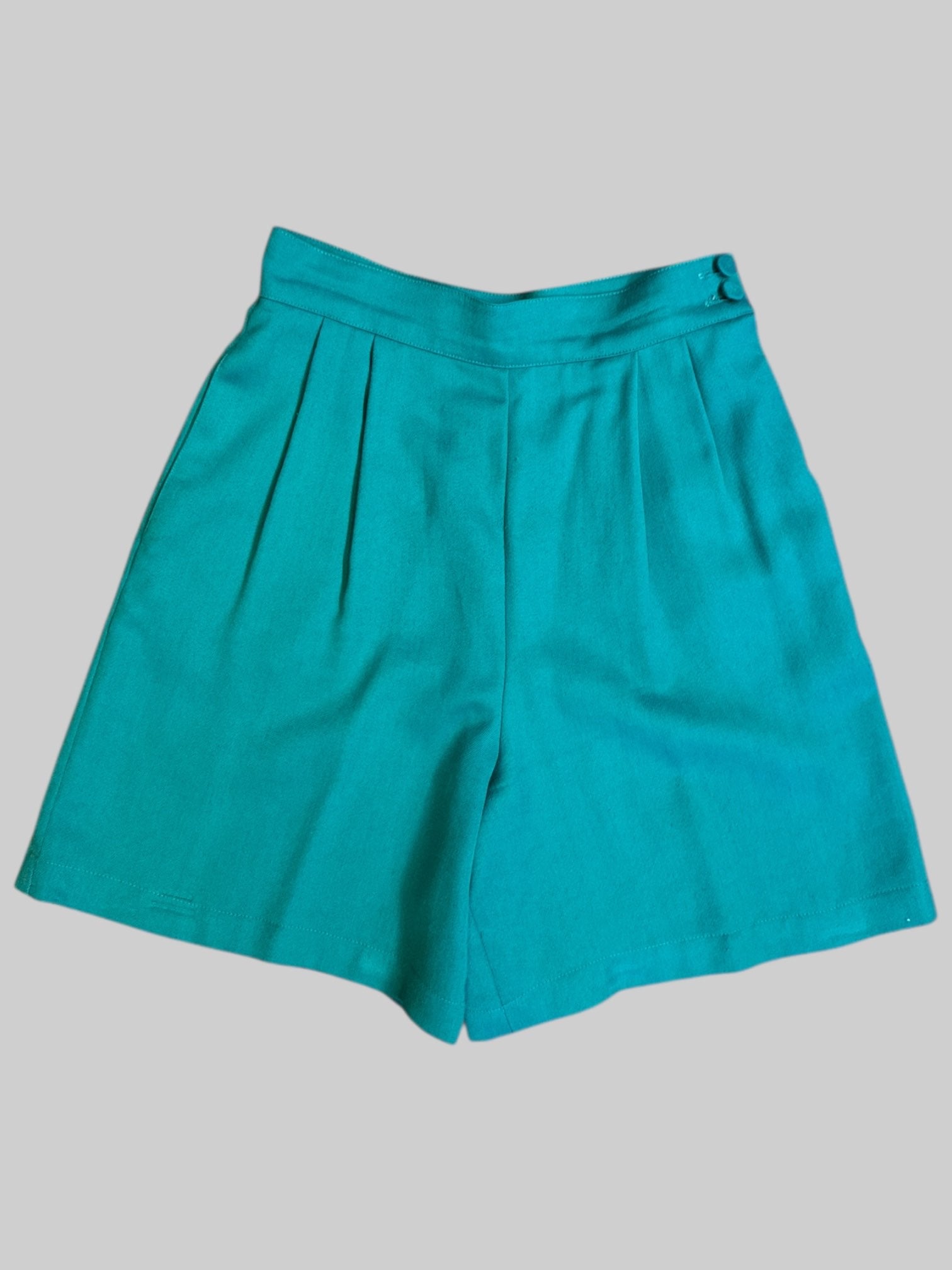 S Vintage 80s turquoise pleated shorts