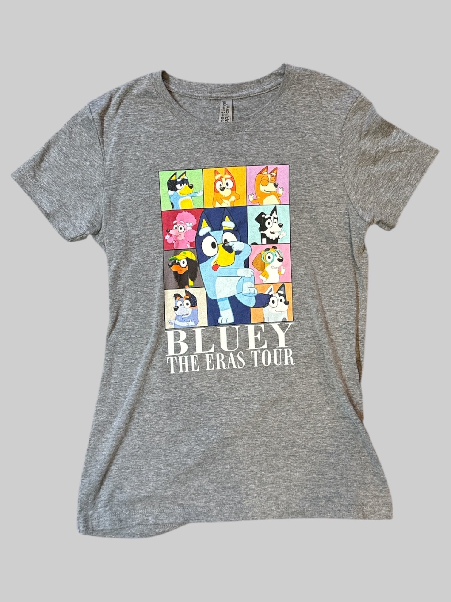 S “Bluey the eras tour” T-shirt very stretchy